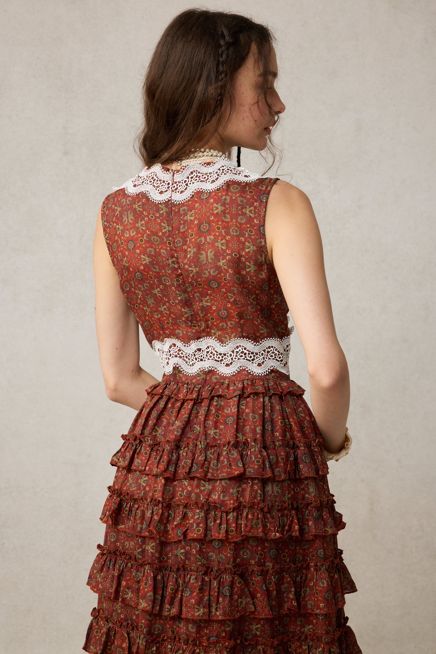 Nolita 28 |Lace & Linen Dress Gown (With Gift scarf)