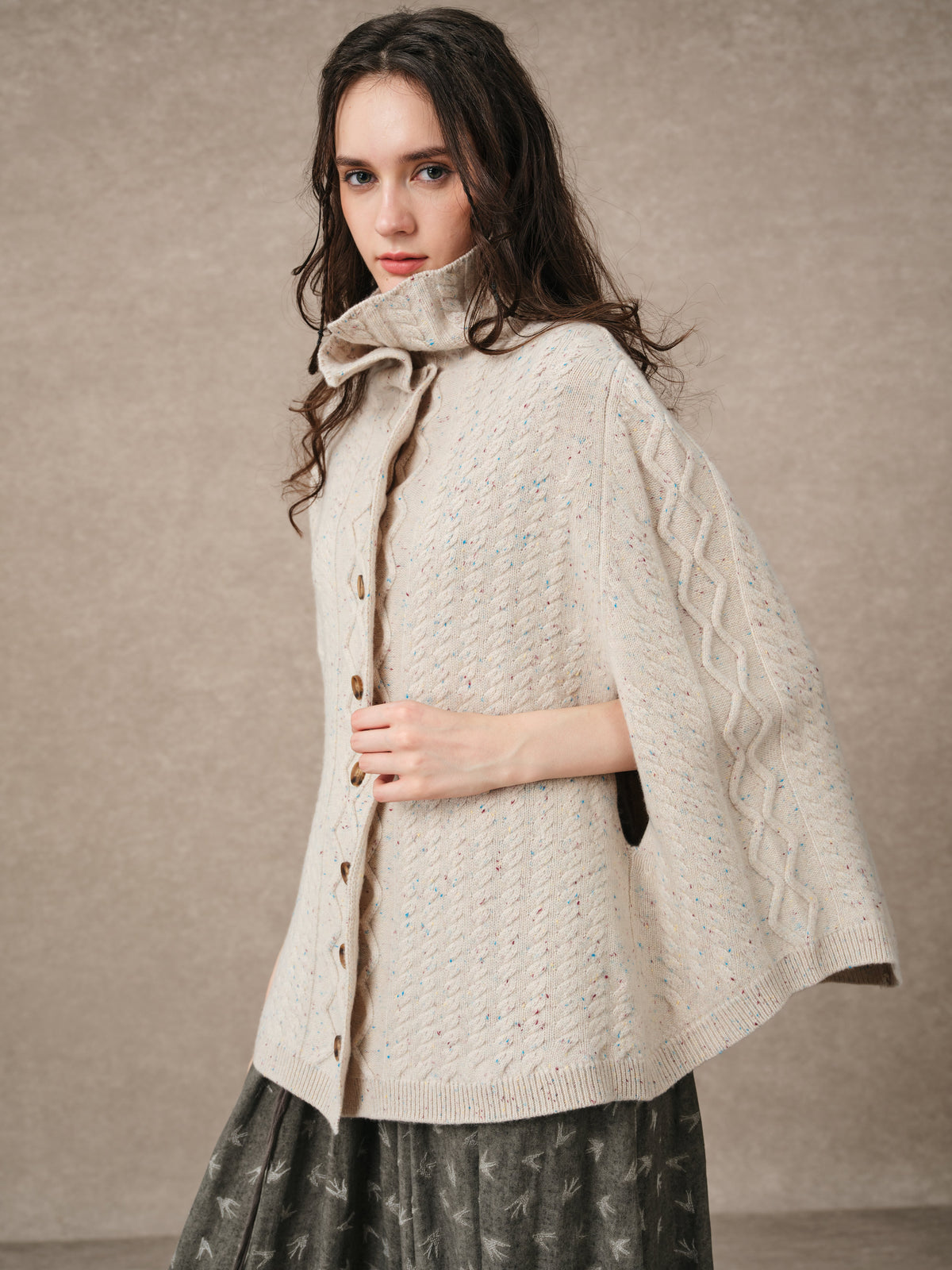 Fleece Cloud | Oversized 100% Wool Knit Poncho