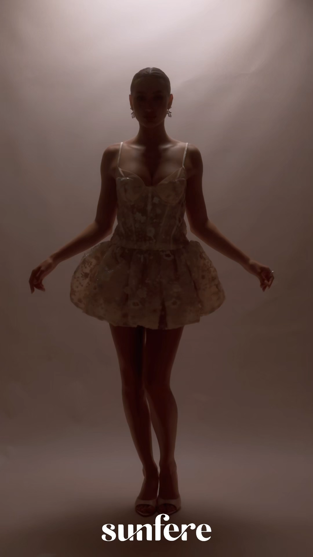 Blooming Season Apricot Floral Print Corset Mini Dress