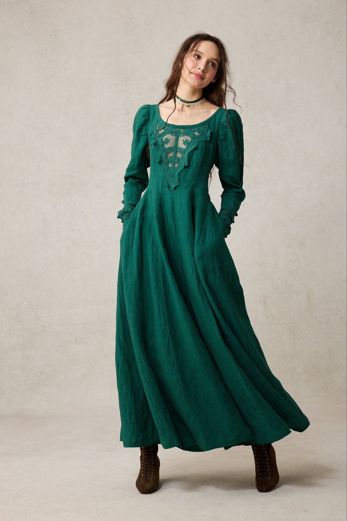 Azalea 23 | Linen Corset Evening Dress