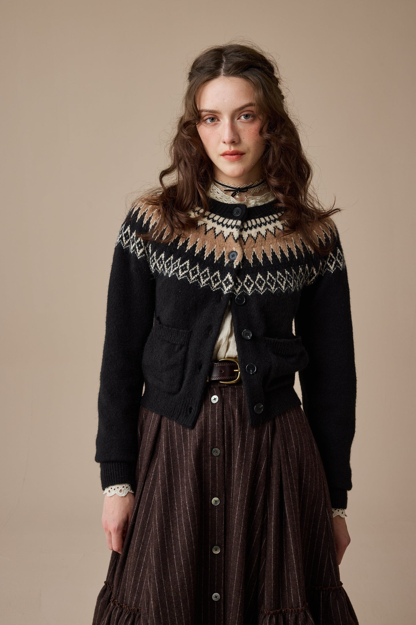 Kaite 18 |ruffled maxi wool skirt