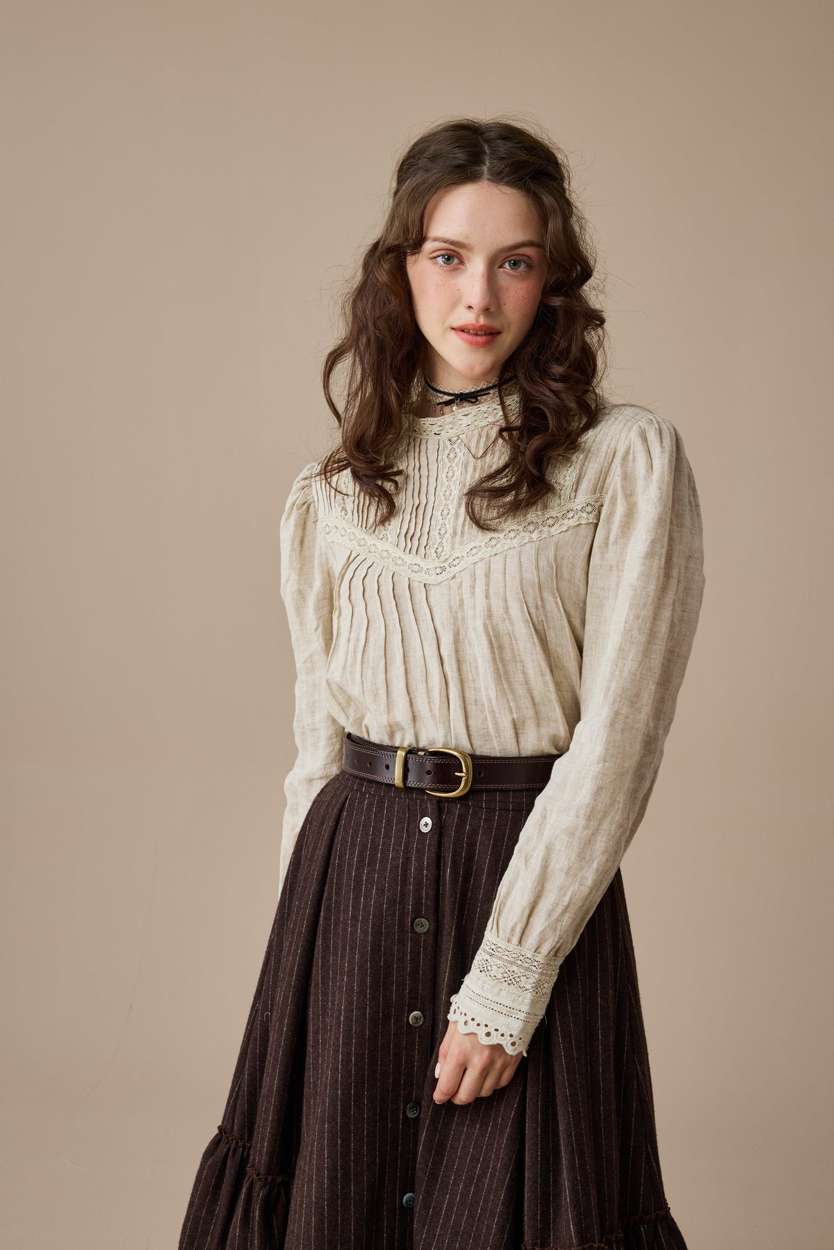 Kaite 18 |ruffled maxi wool skirt