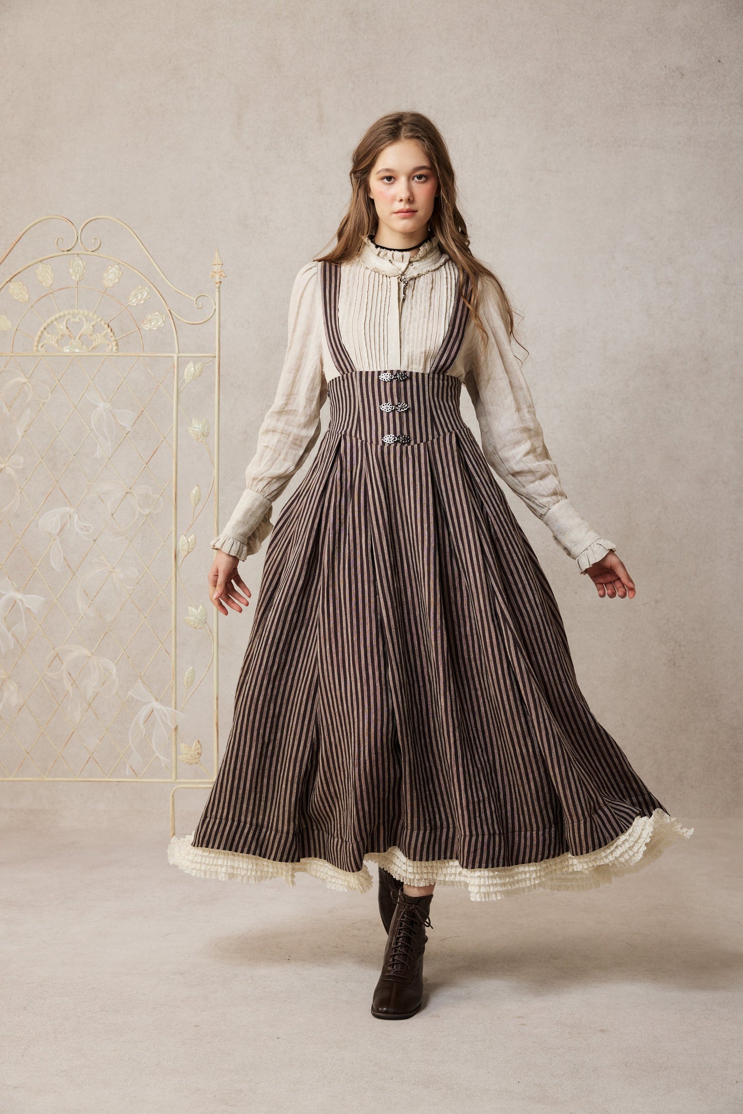 Clarise 22 | Retro Linen Skirt