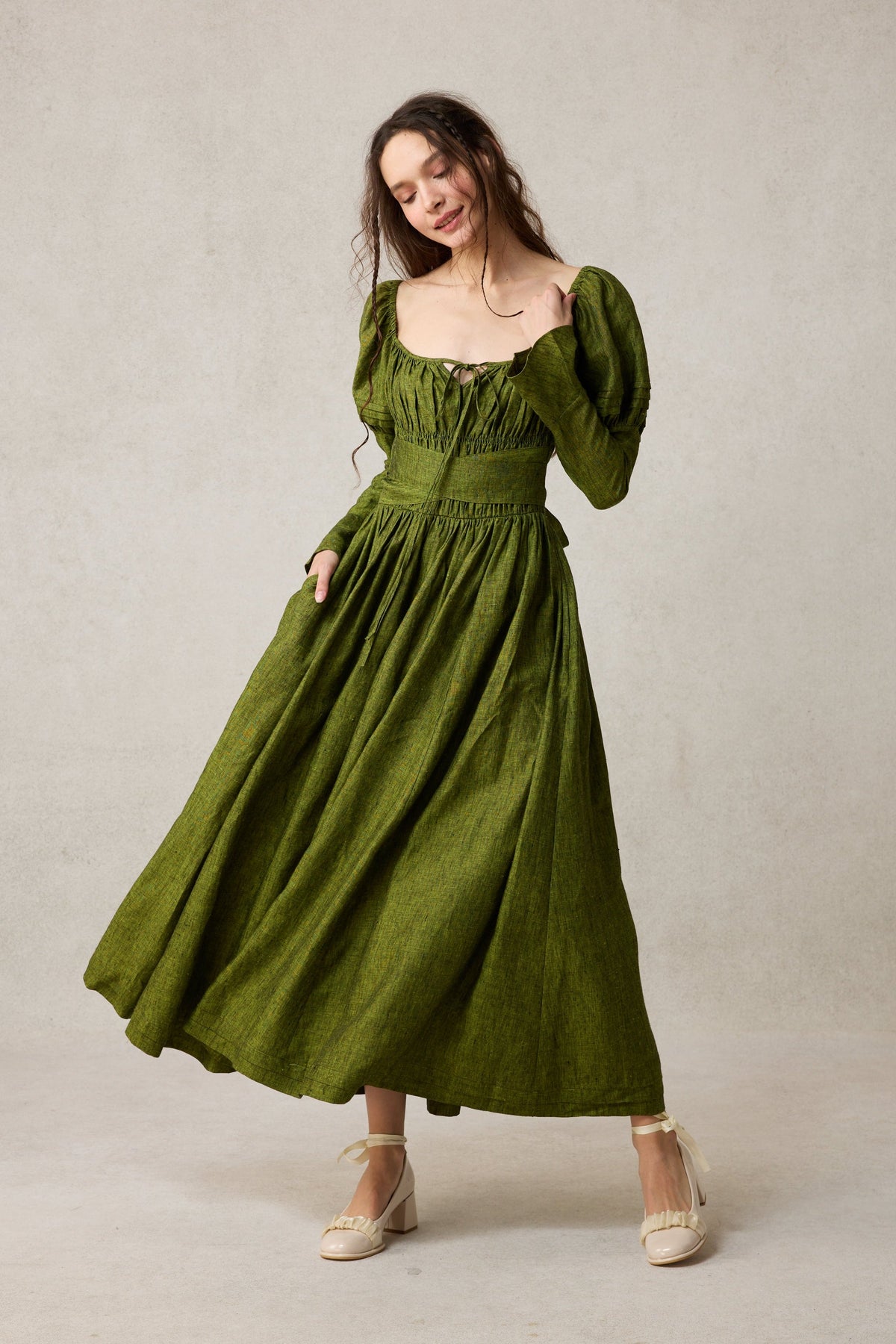 Paisley 11 | Elegant Floral Linen Dress