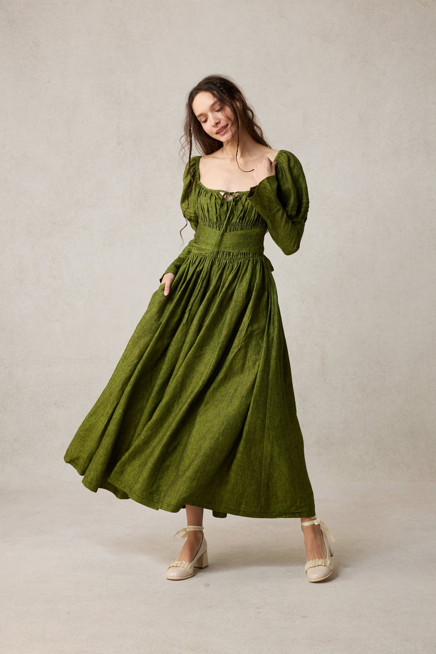 Paisley 11 | Elegant Floral Linen Dress