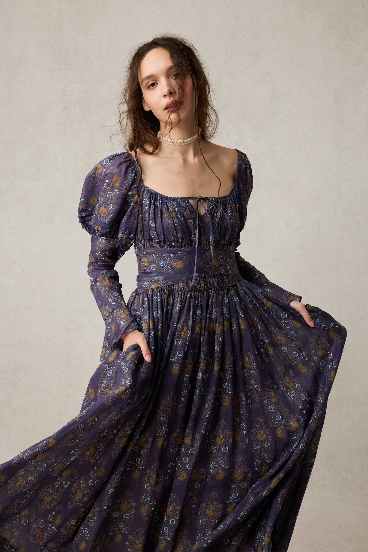 Paisley 11 | Elegant Floral Linen Dress