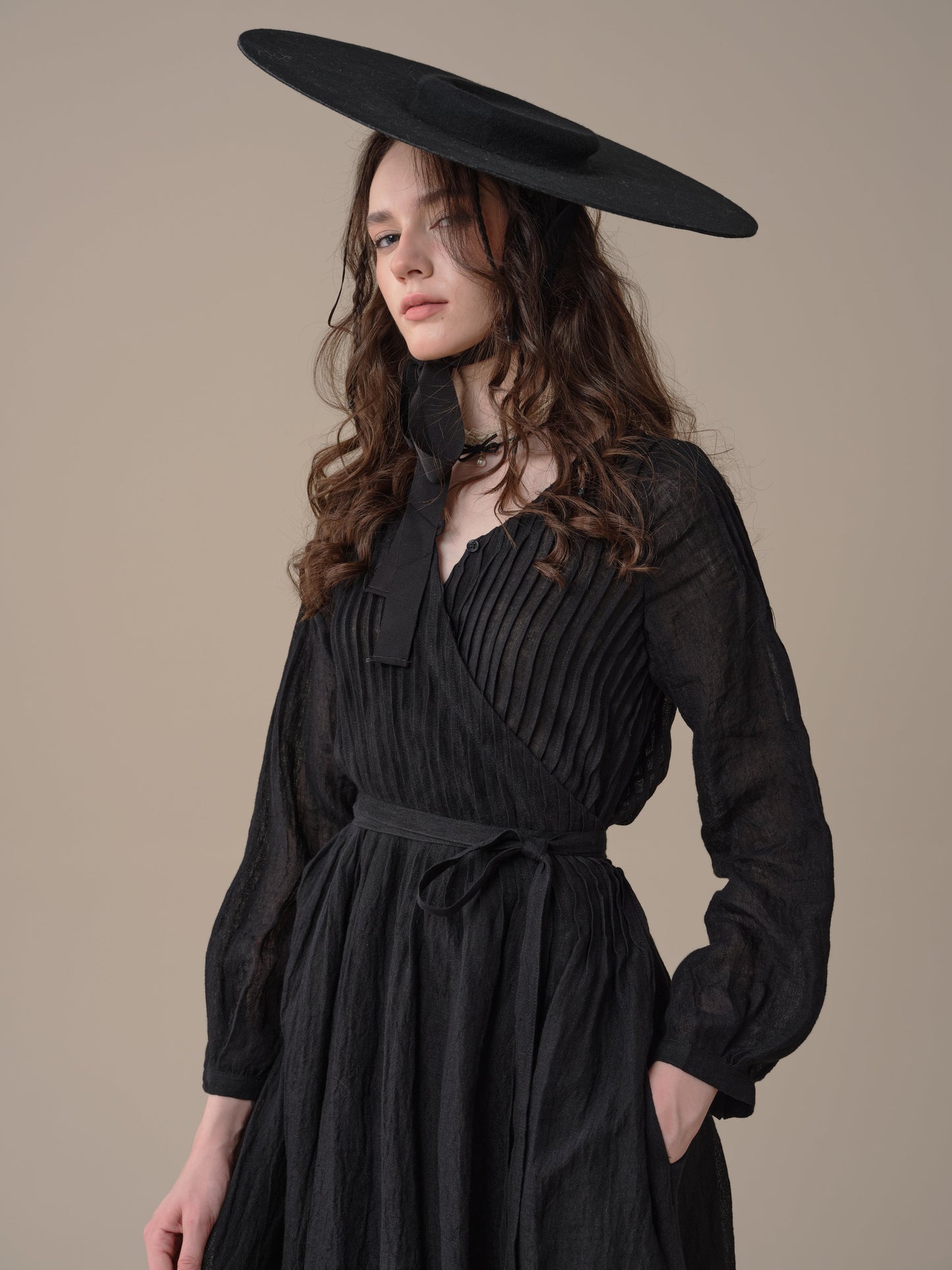 Bluebell 06 | Pintuck Linen Wrap Dress