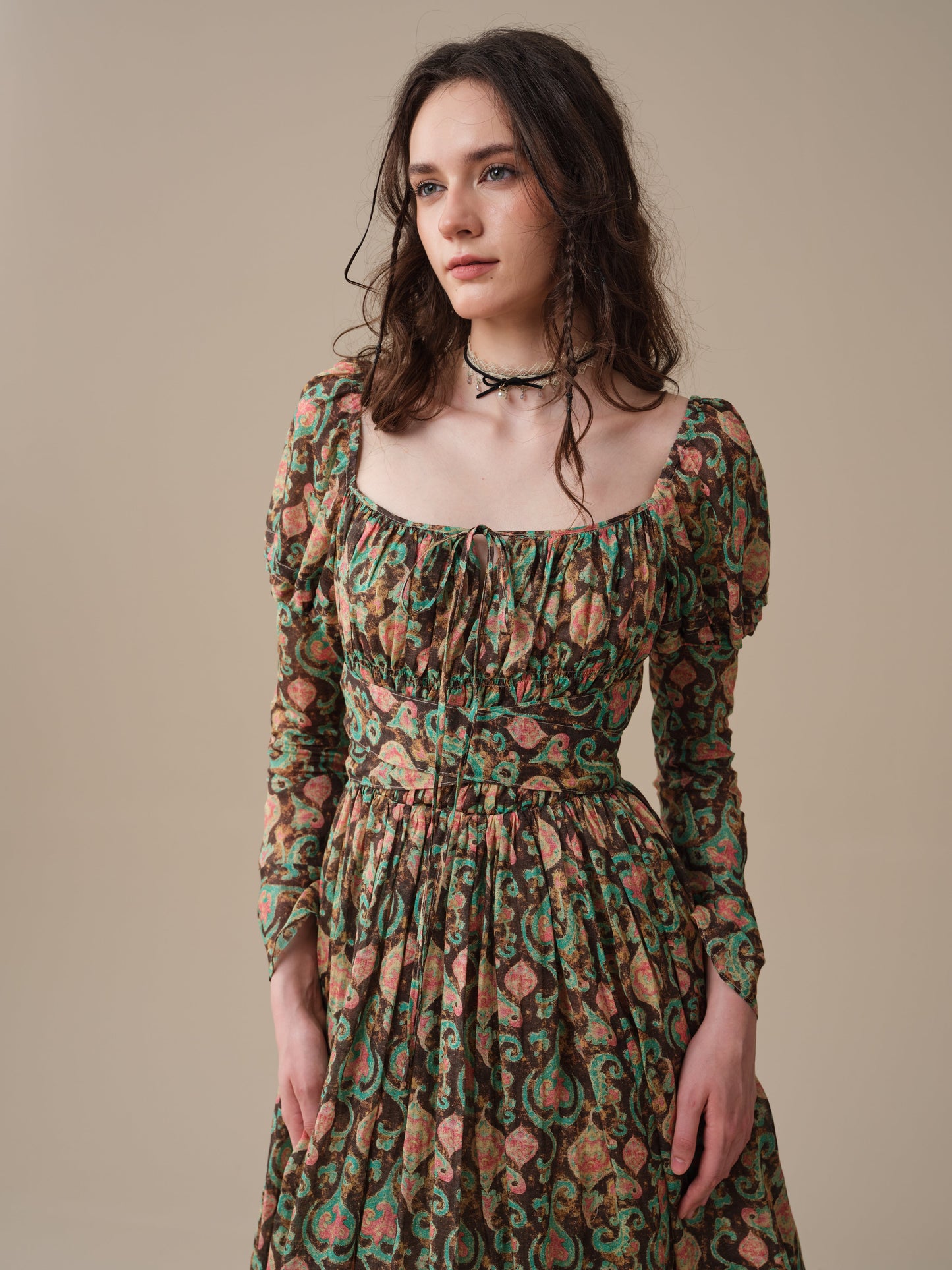 Paisley 11 | Elegant Floral Linen Dress