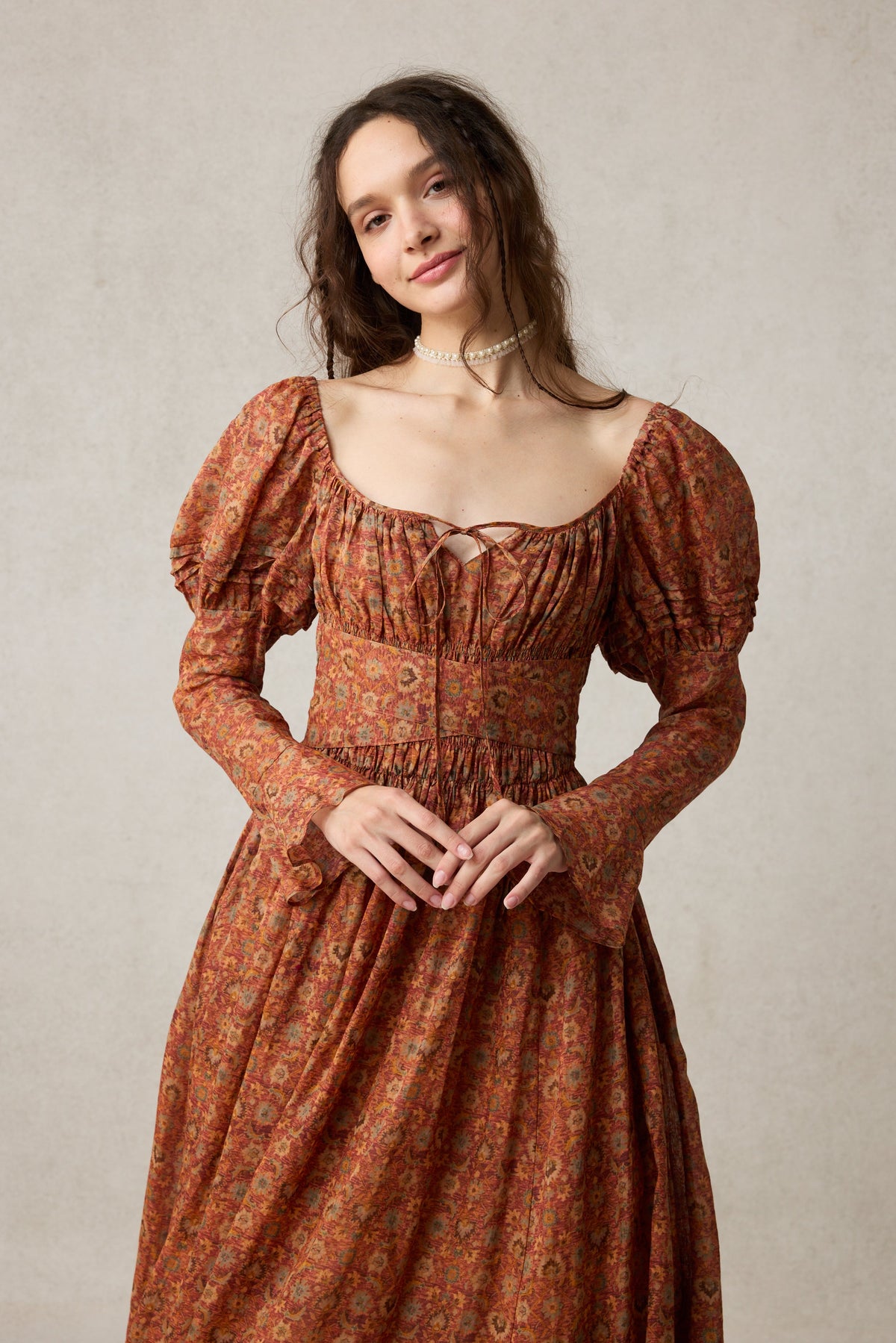 Paisley 11 | Elegant Floral Linen Dress