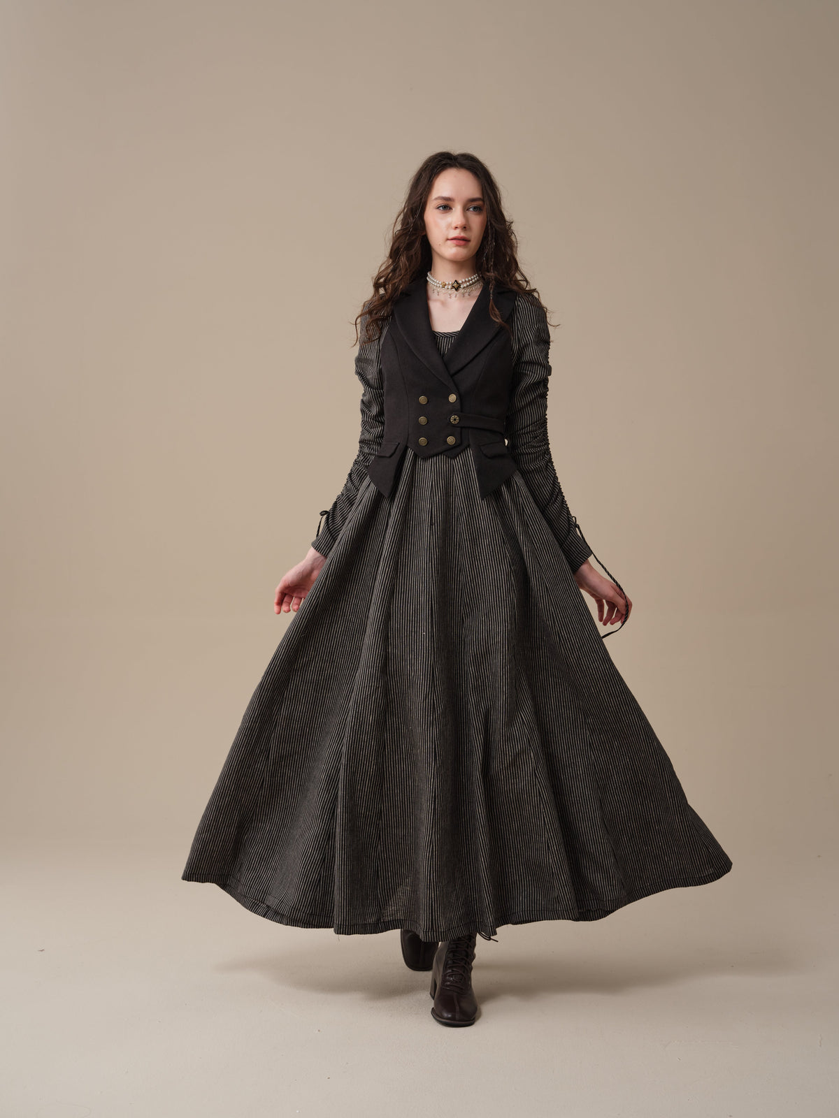 Crystal 17 | Victorian maxi linen dress