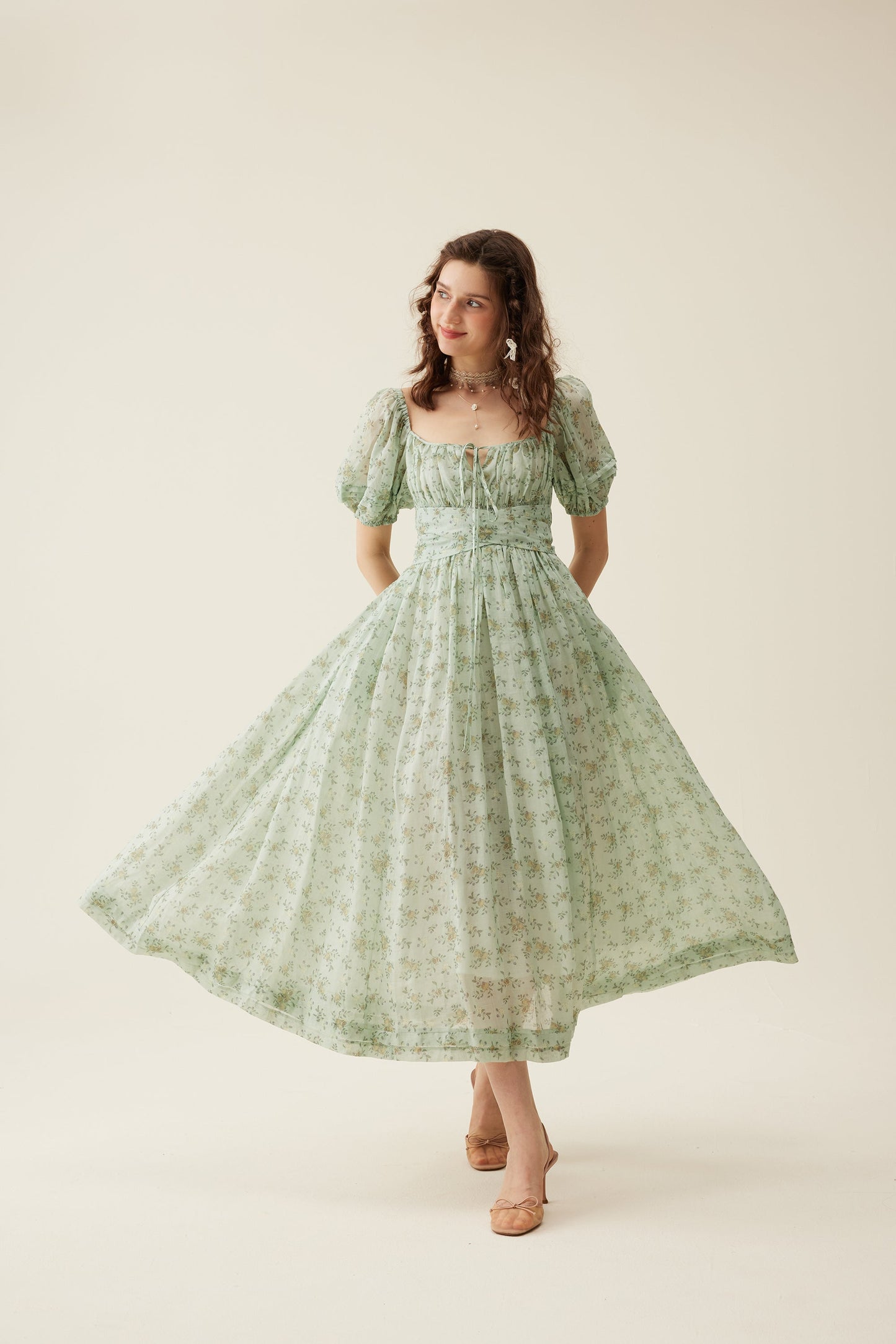 BERGAMOTE 20 |Floral Linen Dress