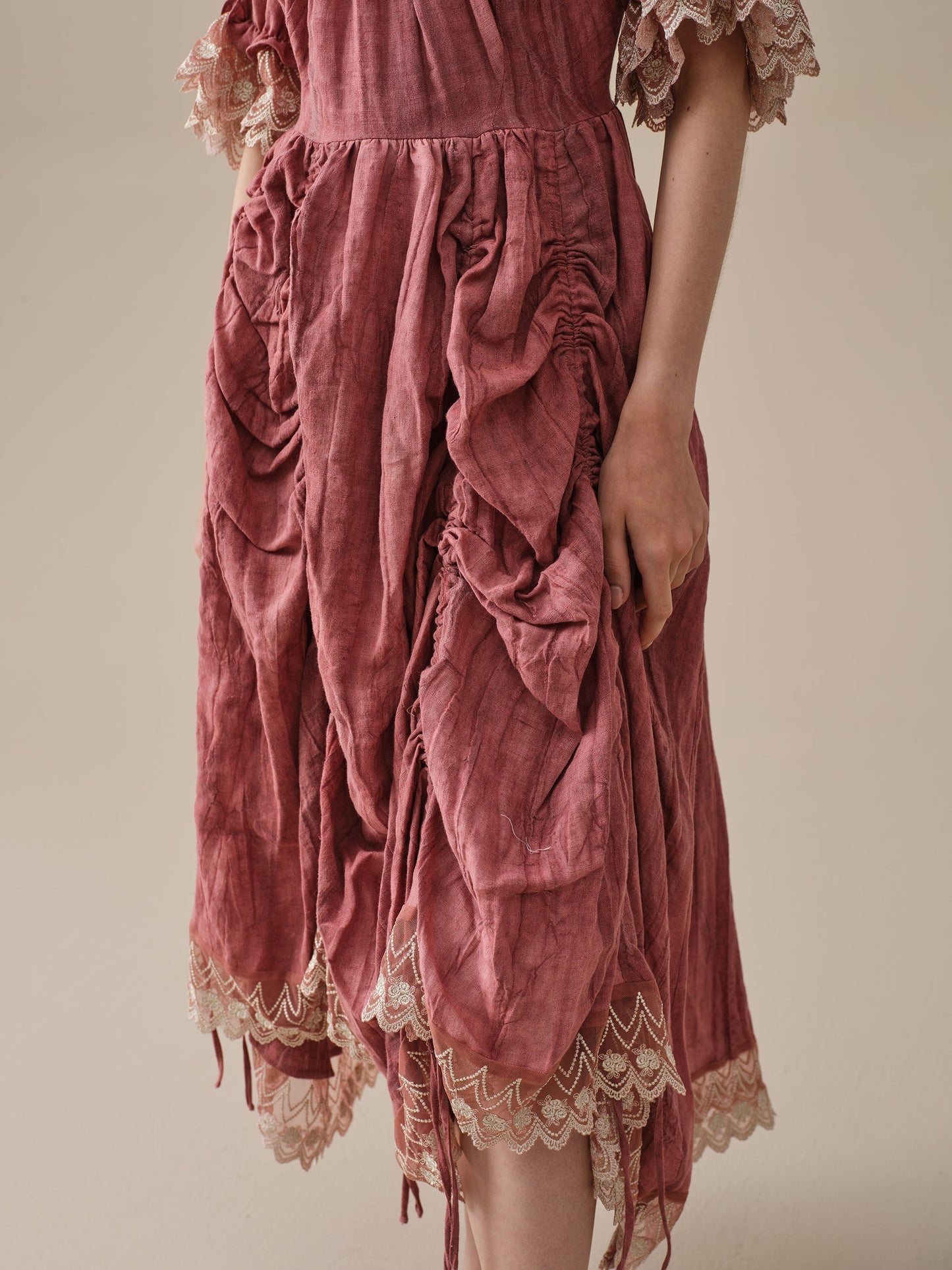 Elowen 27 | Lace Linen dress gown ( 2 way to wear )