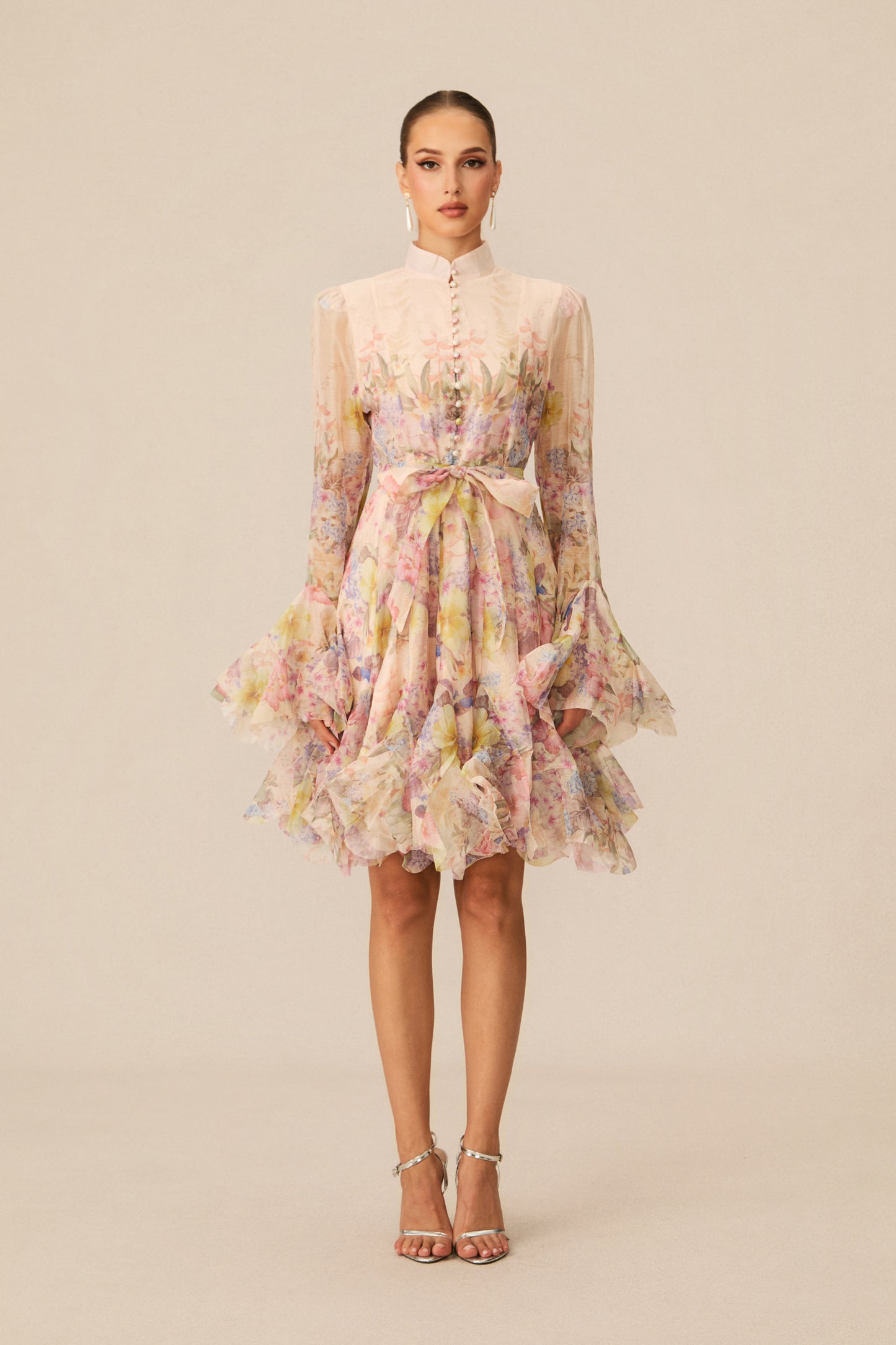 Lana Floral Print Flared Mini Dress