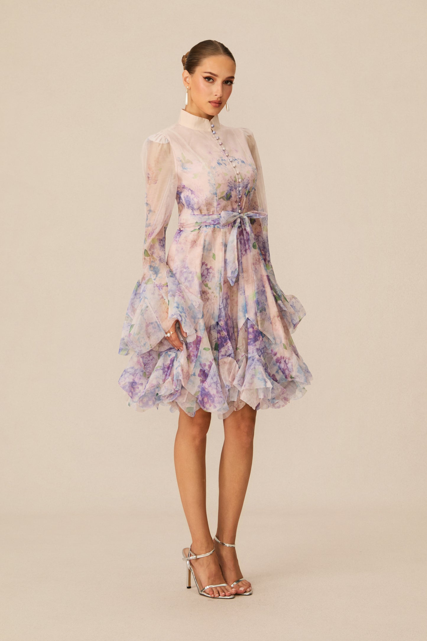 Lana Floral Print Flared Mini Dress