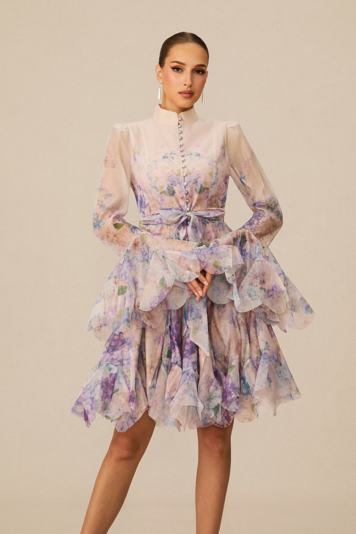 Lana Floral Print Flared Mini Dress