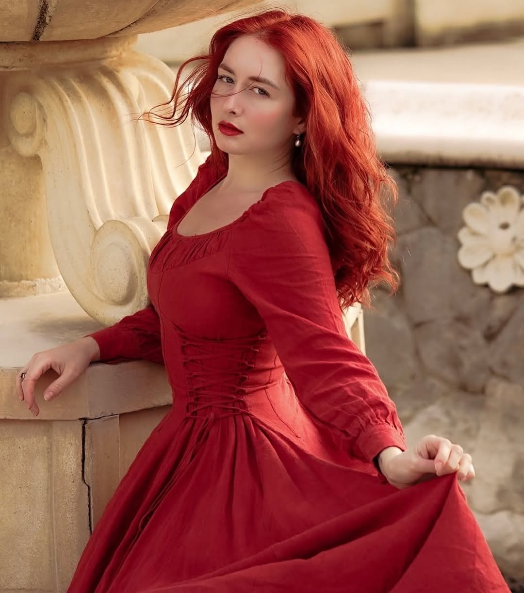 Ylang 15 | maxi Lace-up linen dress