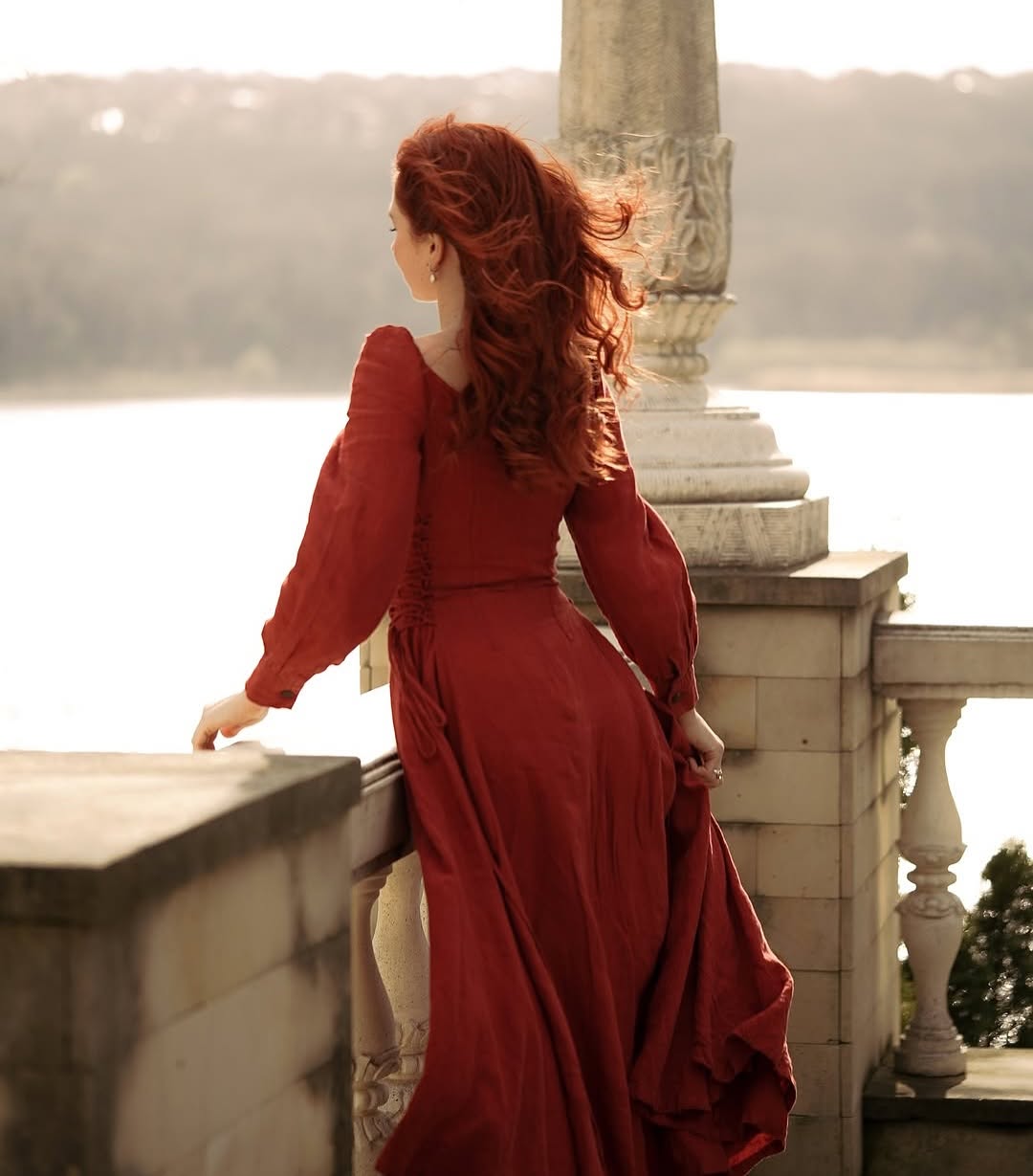 Ylang 15 | maxi Lace-up linen dress