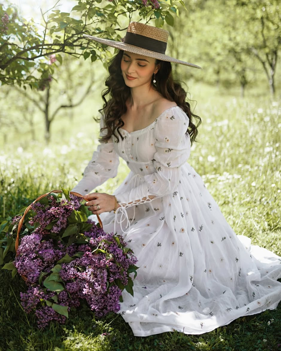 Phoenix 24 | Embroidery Daisy Linen Dress