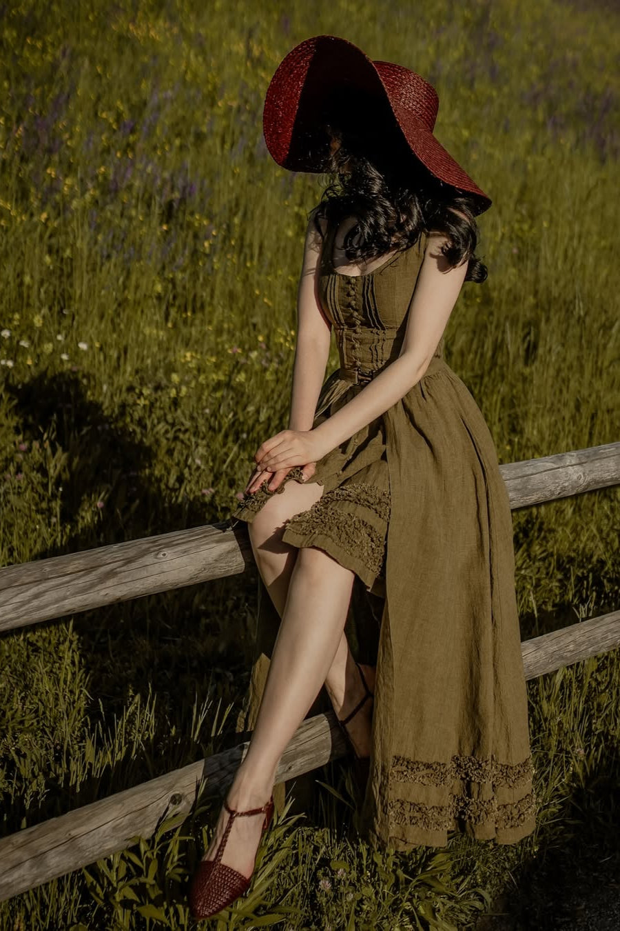 Wearable Poetry 17 | Ruffled linen dress & skirt （2 pieces)