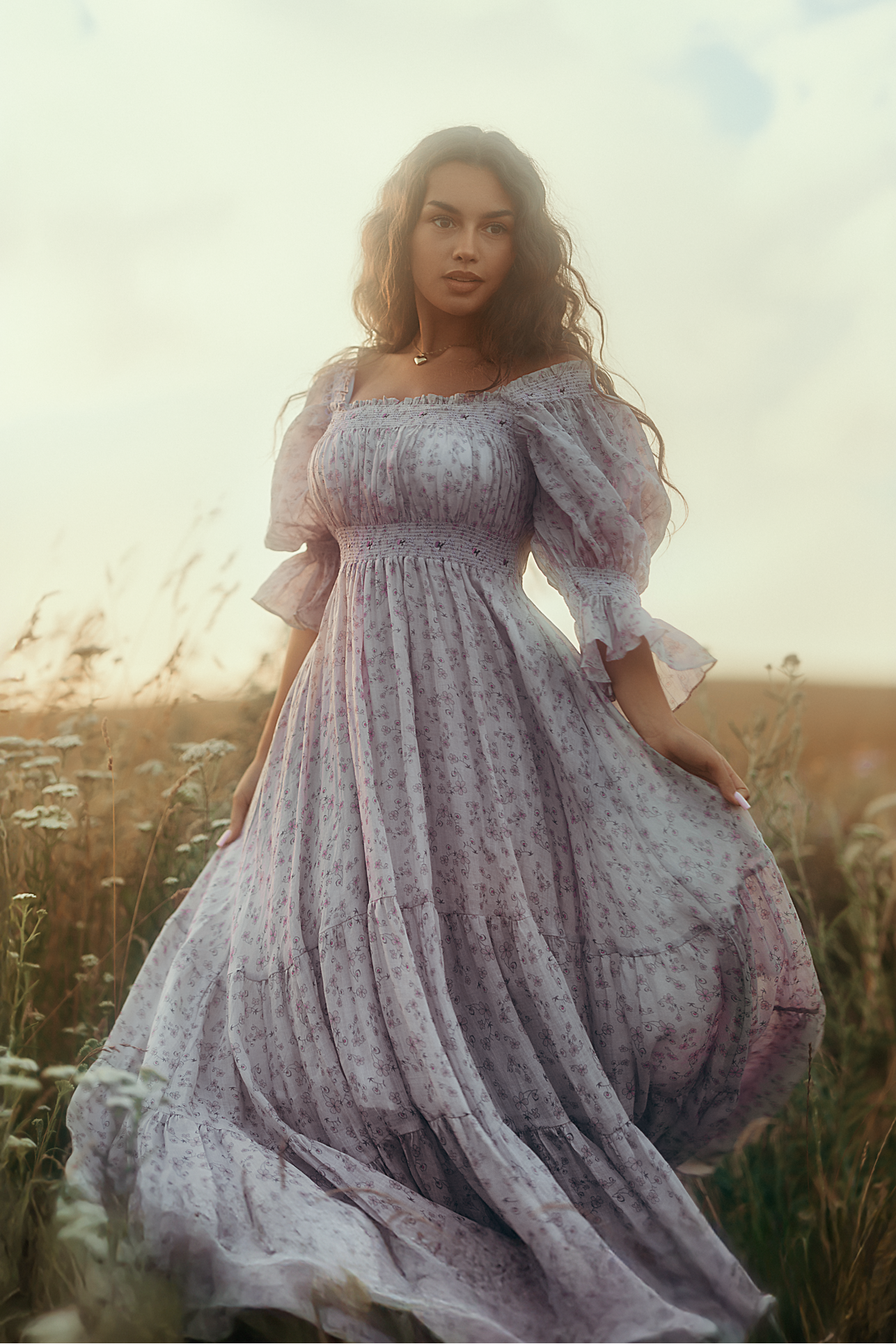 Cloud 21 | smocking embroidery linen dress