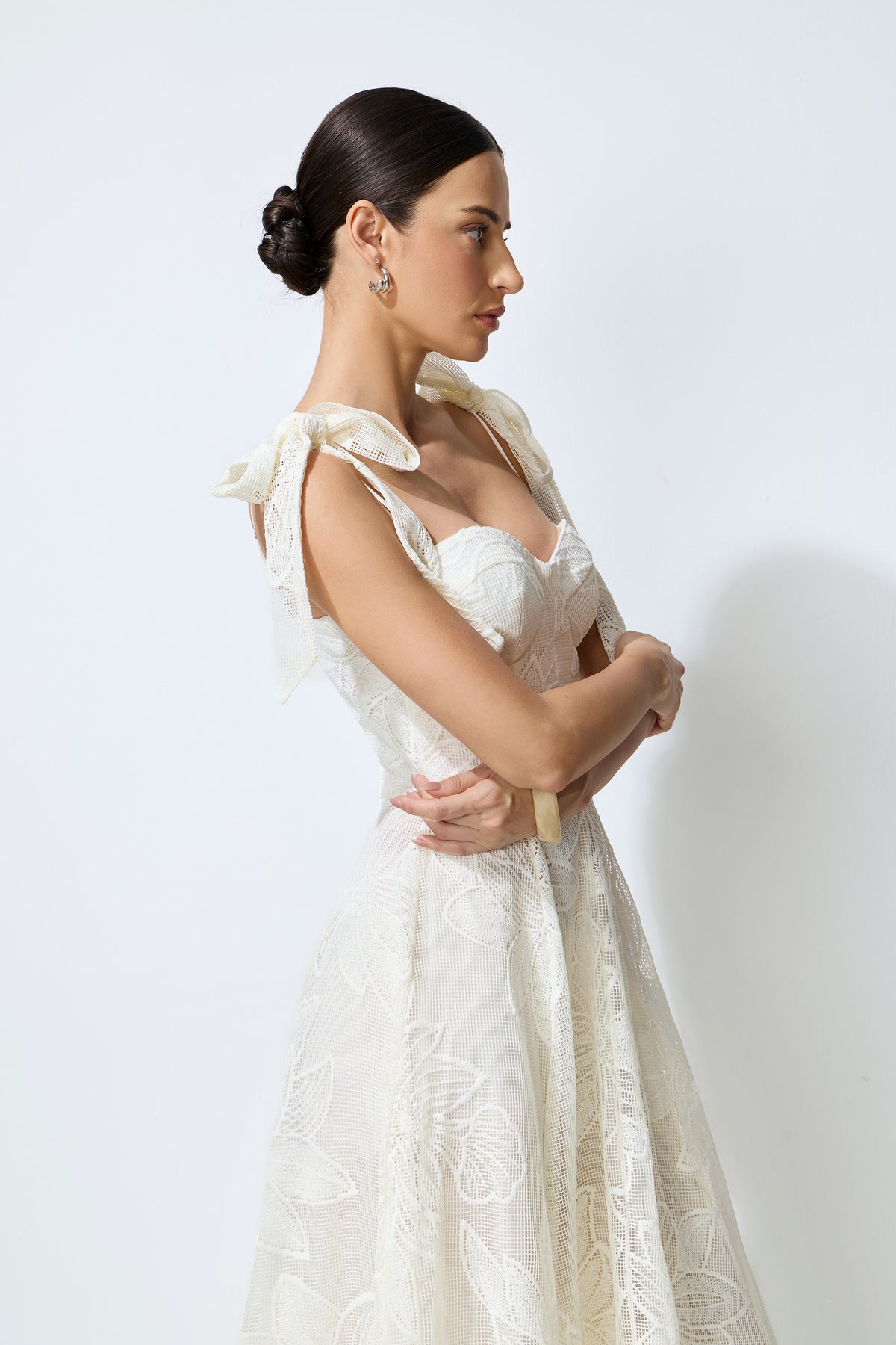 Feeling Of Forever White Floral Lace Tie-Strap Maxi Dress
