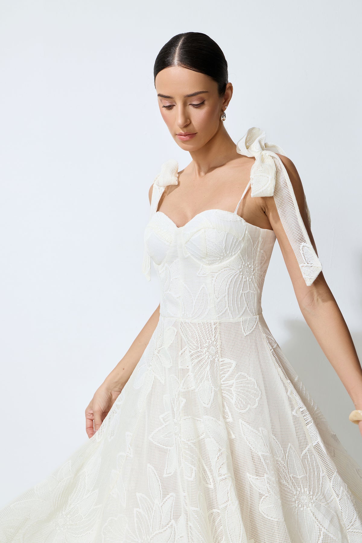 Feeling Of Forever White Floral Lace Tie-Strap Maxi Dress