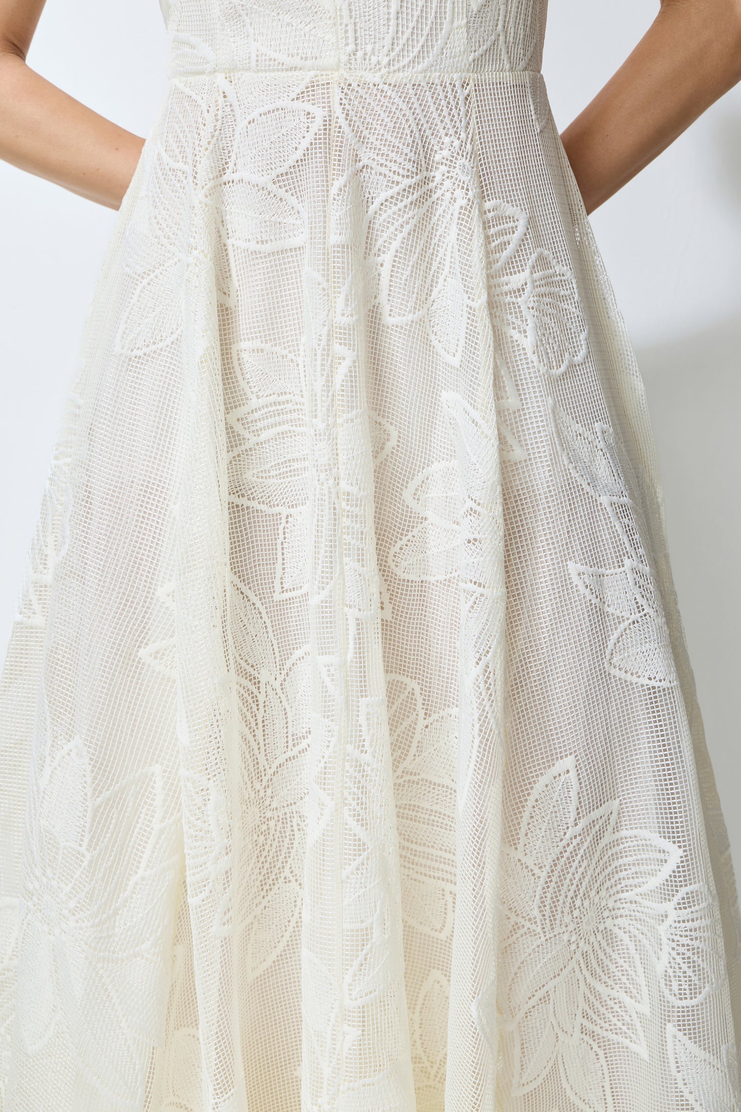Feeling Of Forever White Floral Lace Tie-Strap Maxi Dress