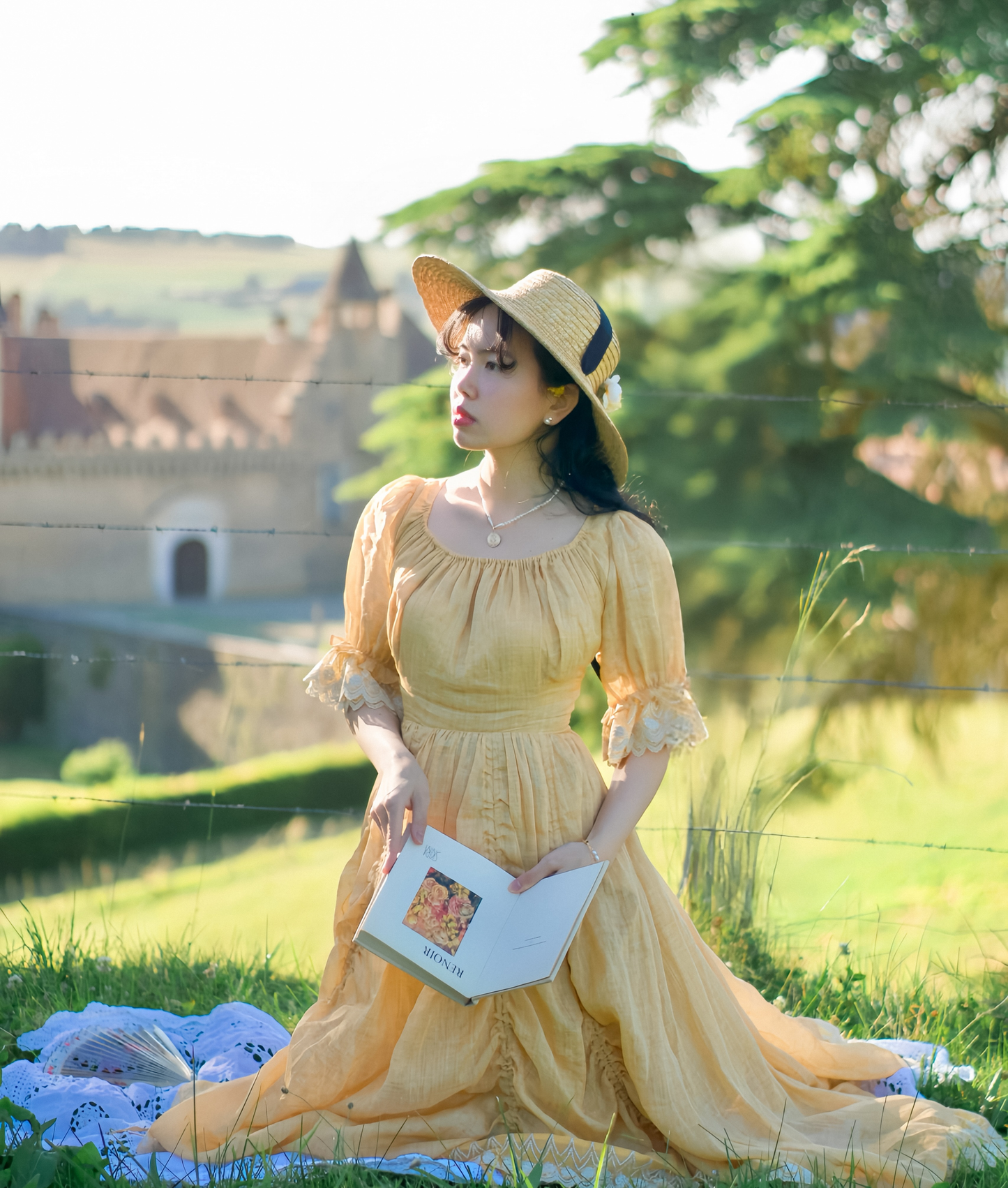 Elowen 27 | Lace Linen dress gown ( 2 way to wear )