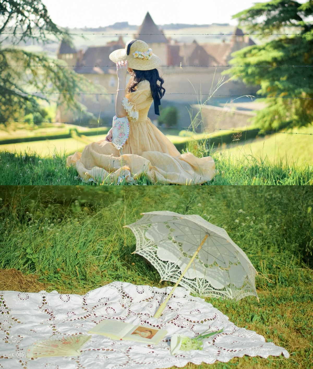 Elowen 27 | Lace Linen dress gown ( 2 way to wear )