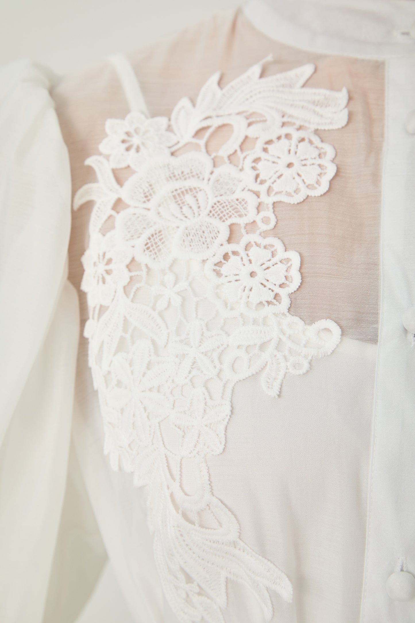 Close to Your Heart White Lace Embroidered Puff Sleeve Maxi Dress