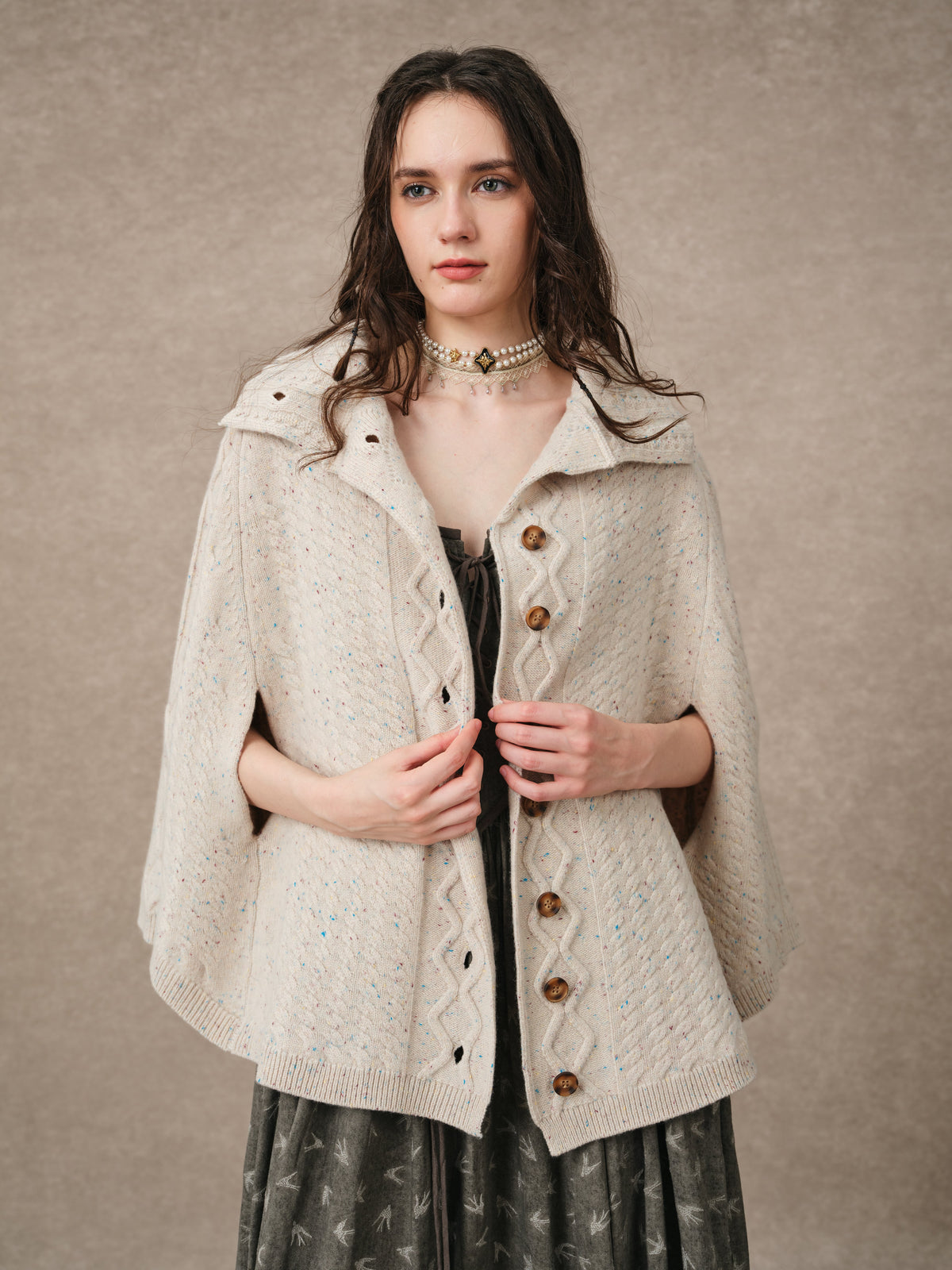 Fleece Cloud | Oversized 100% Wool Knit Poncho