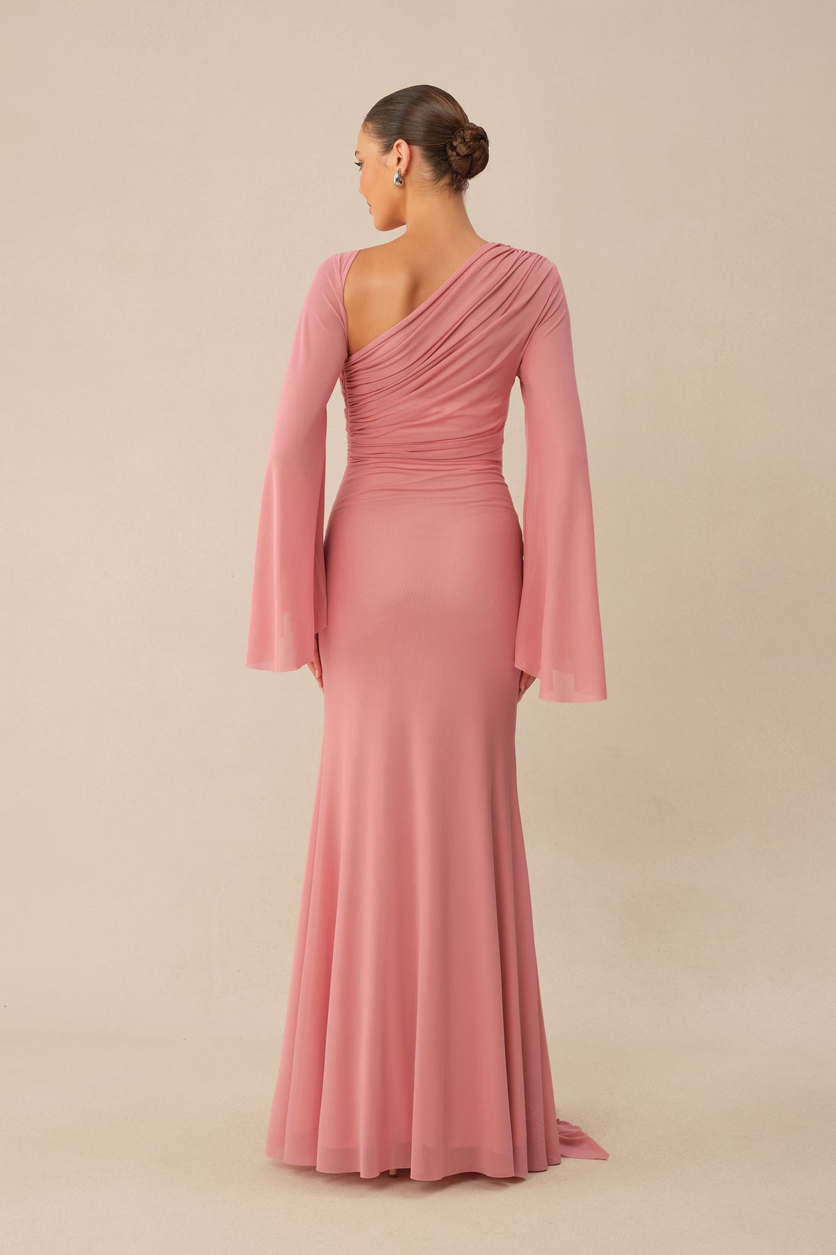 All About Her Pink One Shoulder Butterfly Brooch Maxi Dress