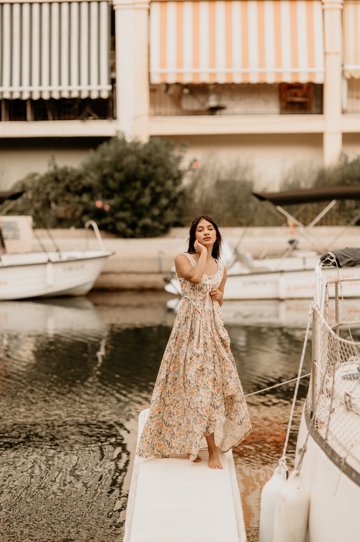 Anis 23 | Lace-up Jacquard Linen Corset Dress
