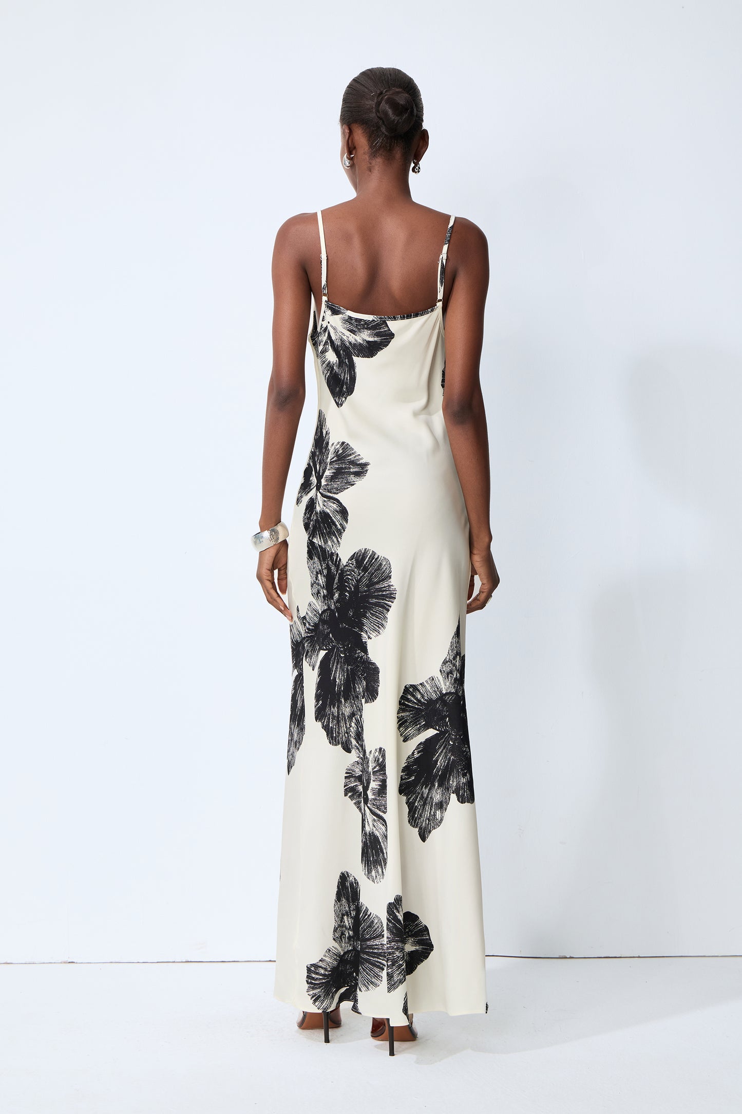 Classic Bloom White Sheer Blouse & Floral Print Dress Set