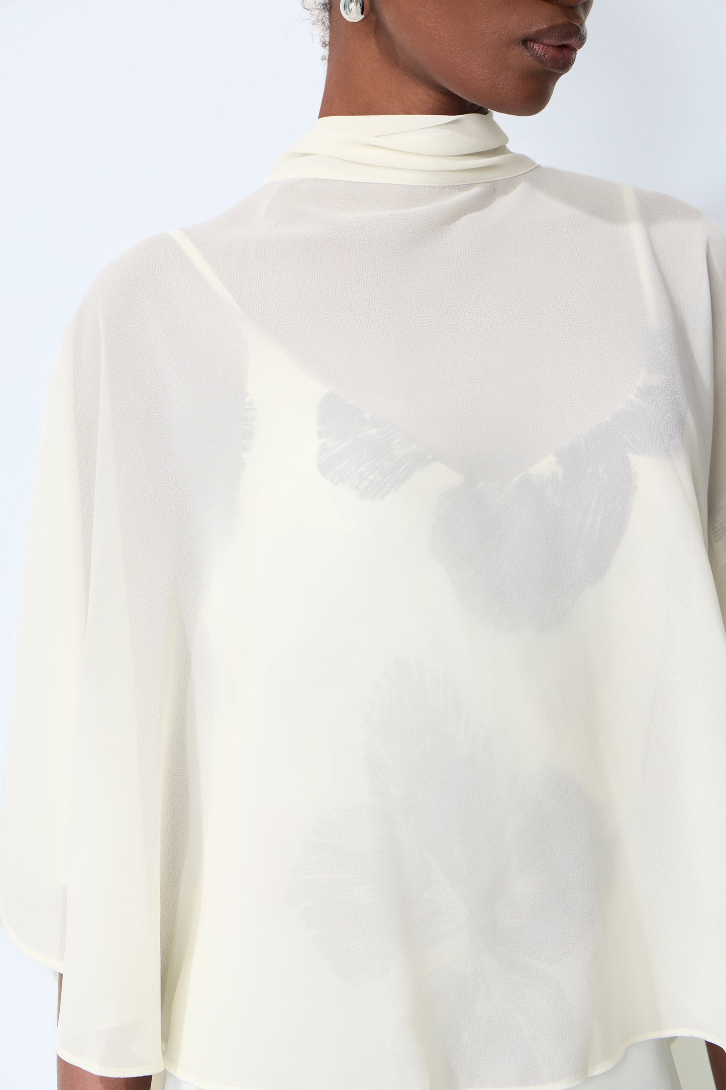 Classic Bloom White Sheer Blouse & Floral Print Dress Set