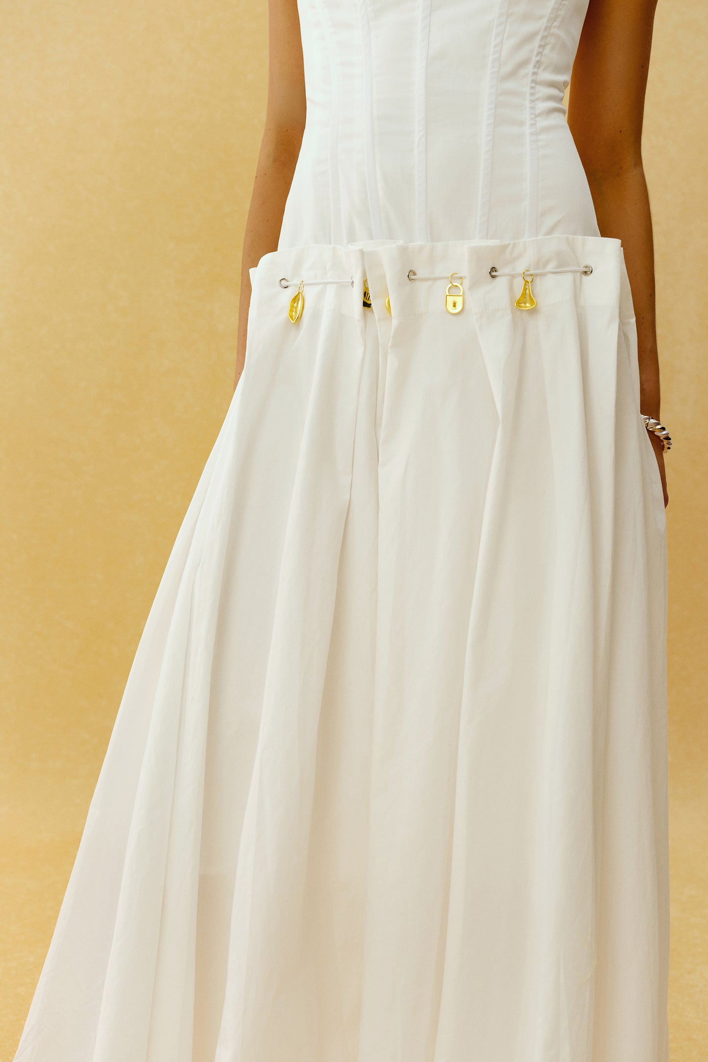 Falling For It White Halter Neck Corset Maxi Dress