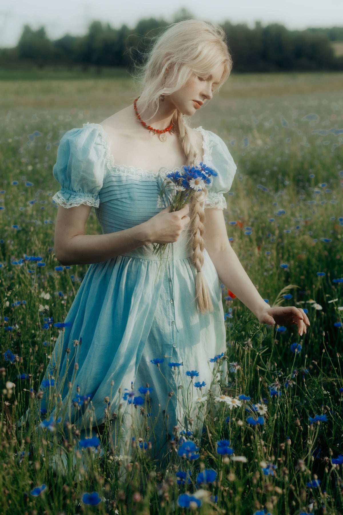 Monet Haze 26 | Fairy layered Linen Dress with pintucks