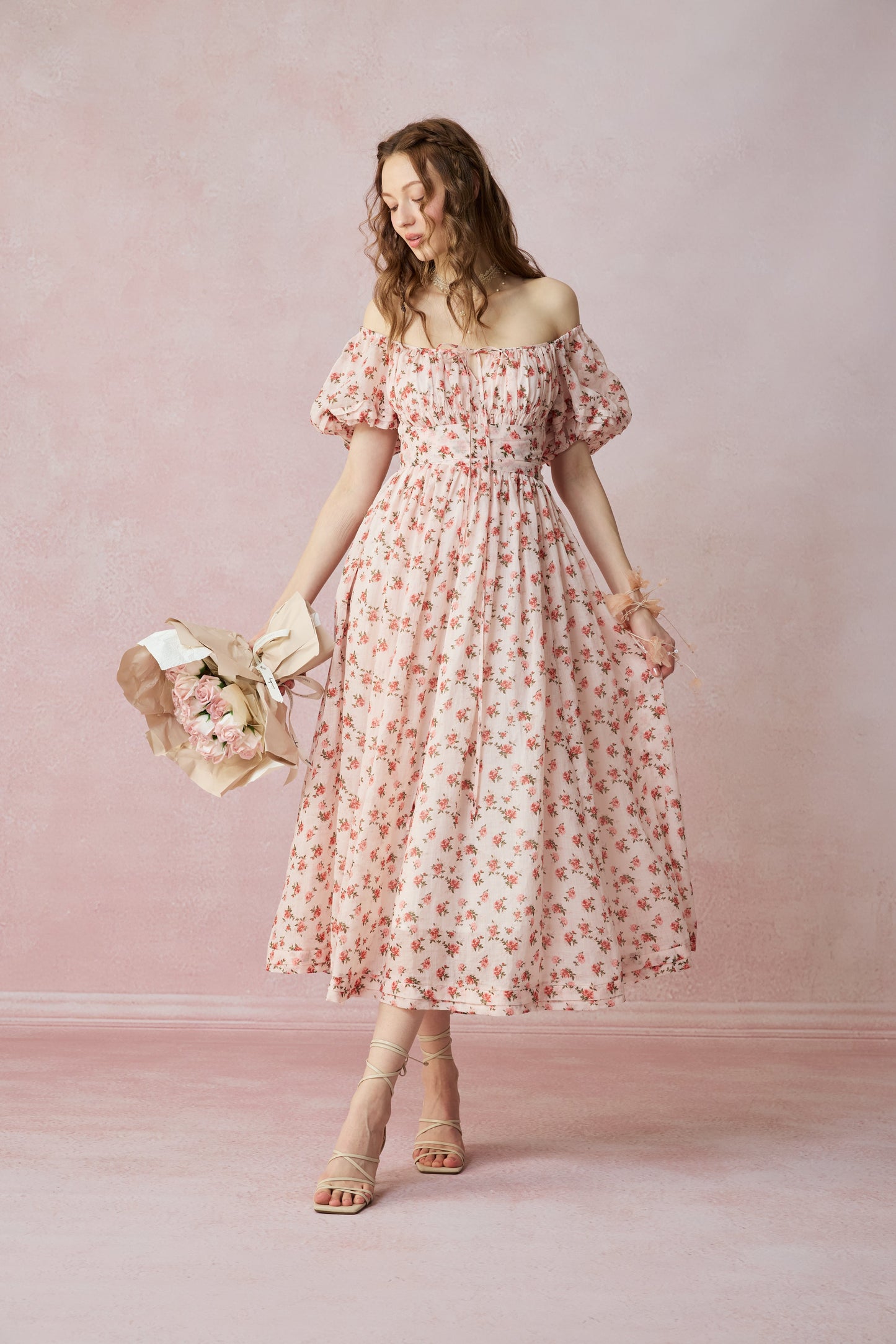 BERGAMOTE 20 |Floral Linen Dress