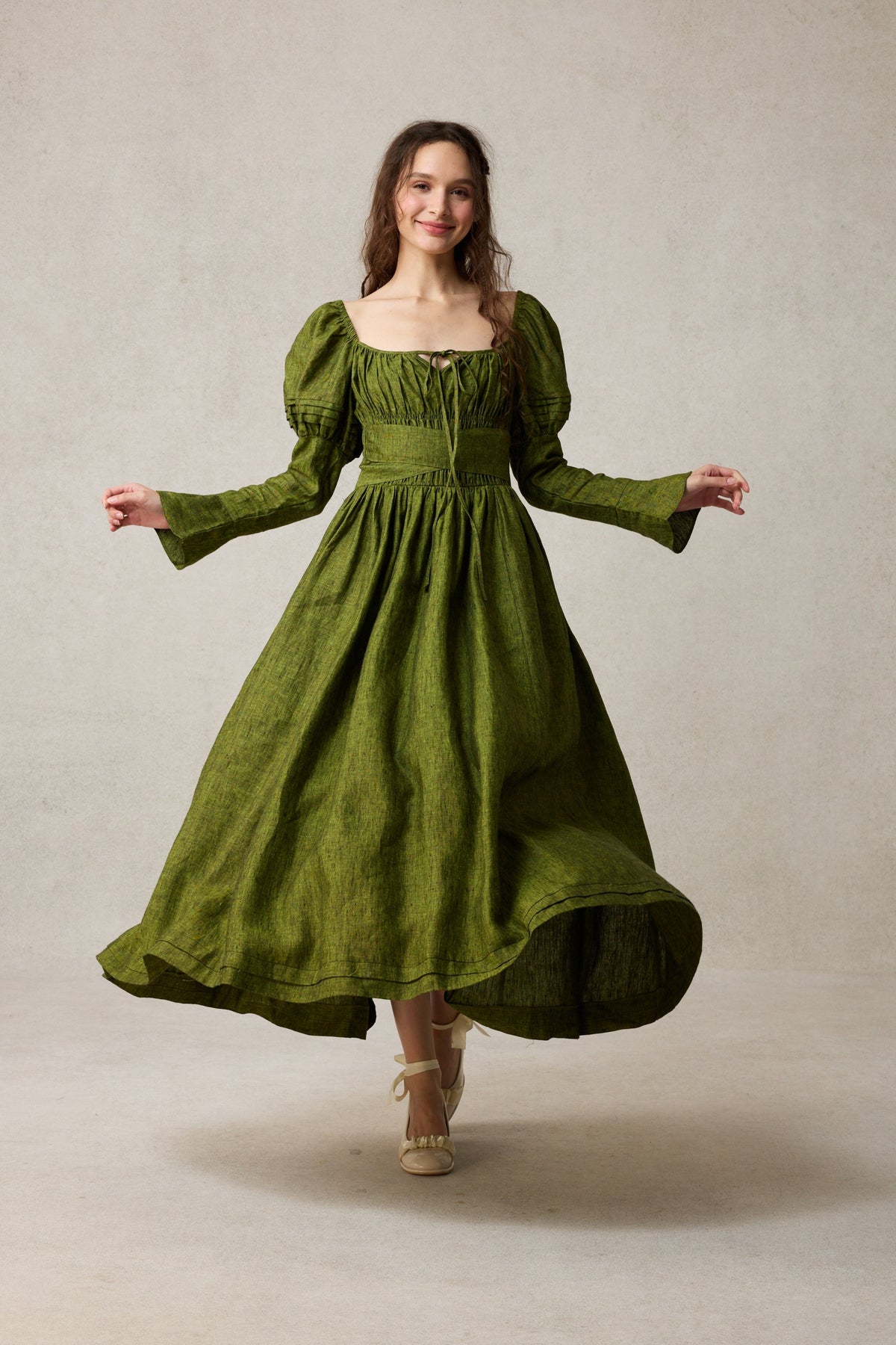 Paisley 11 | Elegant Floral Linen Dress