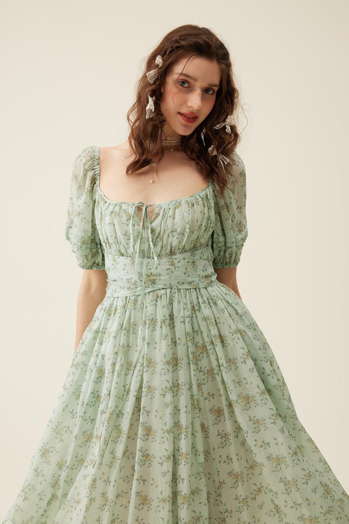 BERGAMOTE 20 |Floral Linen Dress