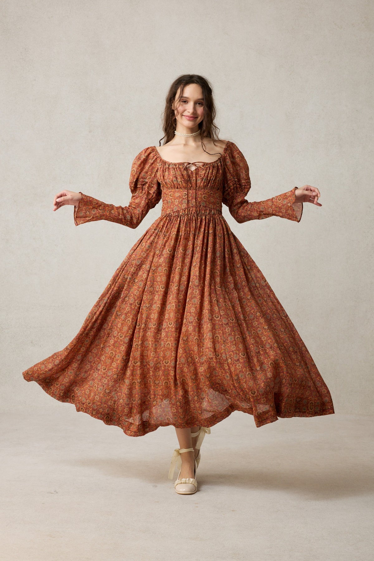 Paisley 11 | Elegant Floral Linen Dress
