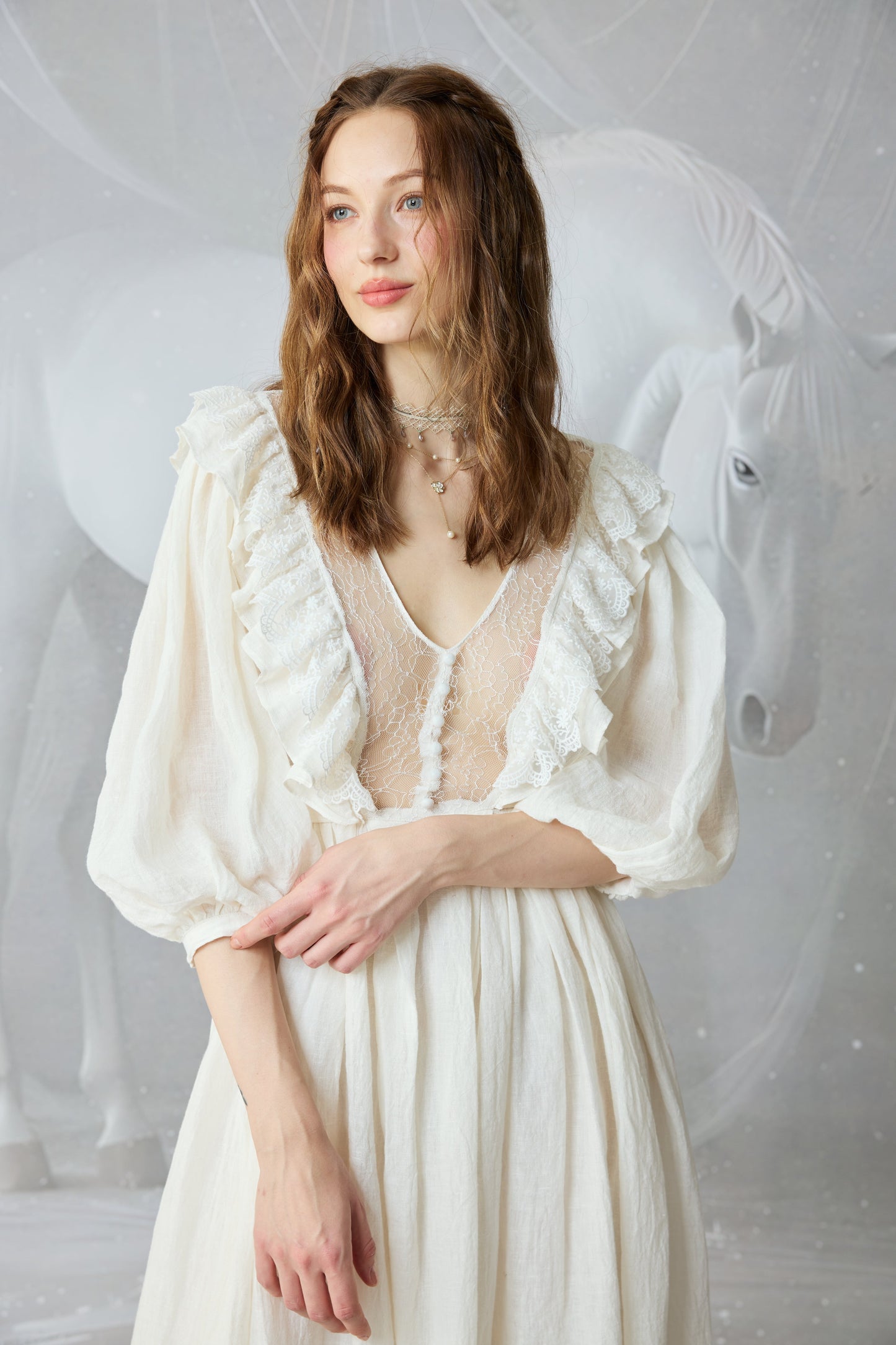 Moonlight 23| Puff Sleeved Linen Dress