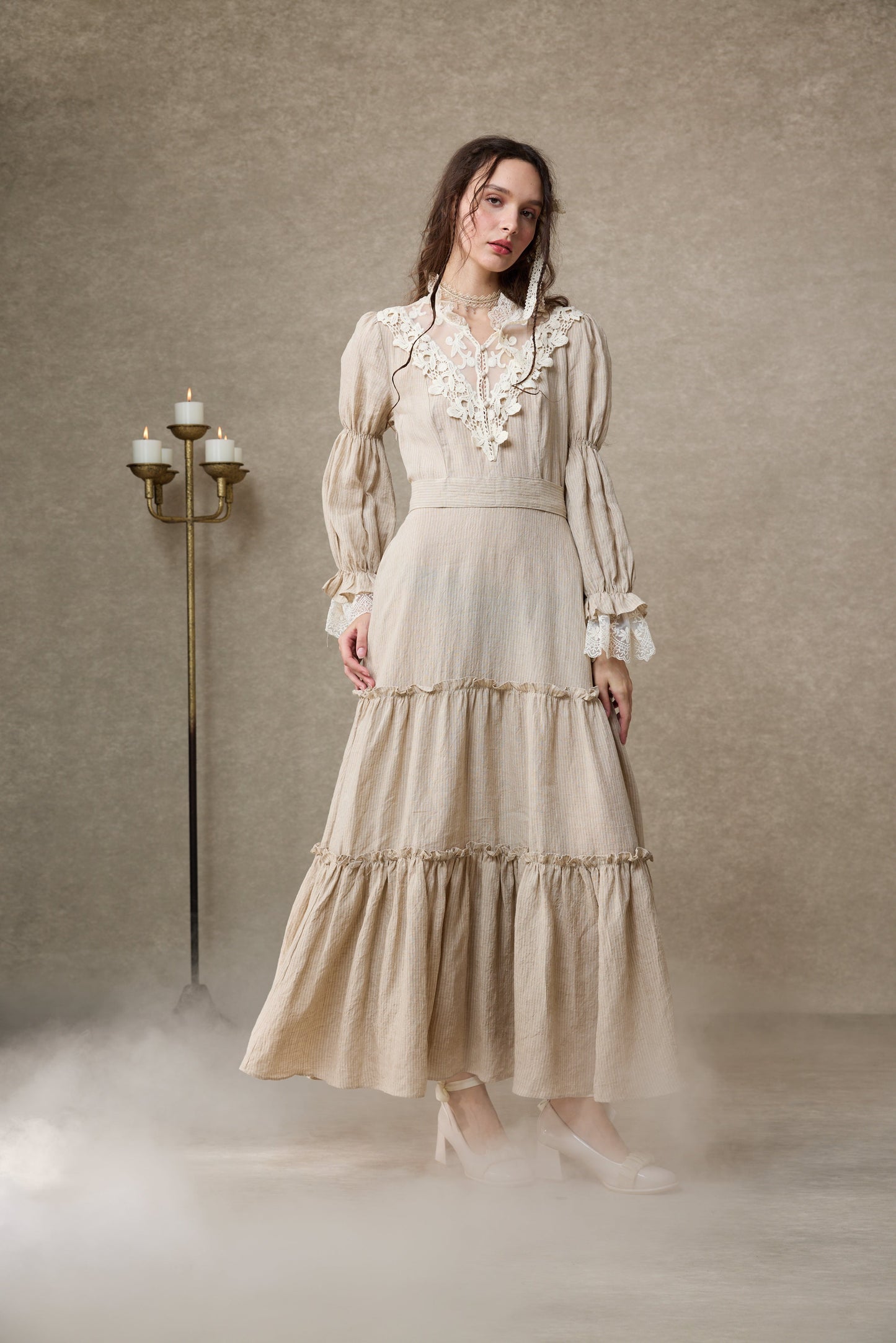 Leona 21 | Lace Maxi Linen Dress
