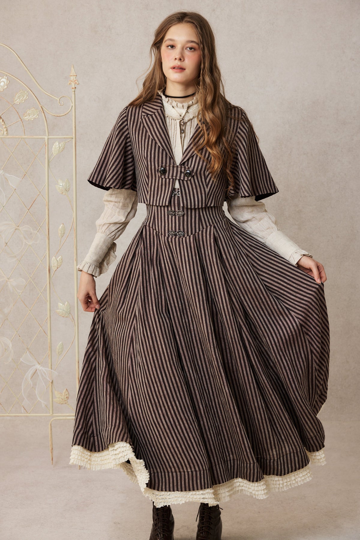 Clarise 22 | Retro Linen Skirt