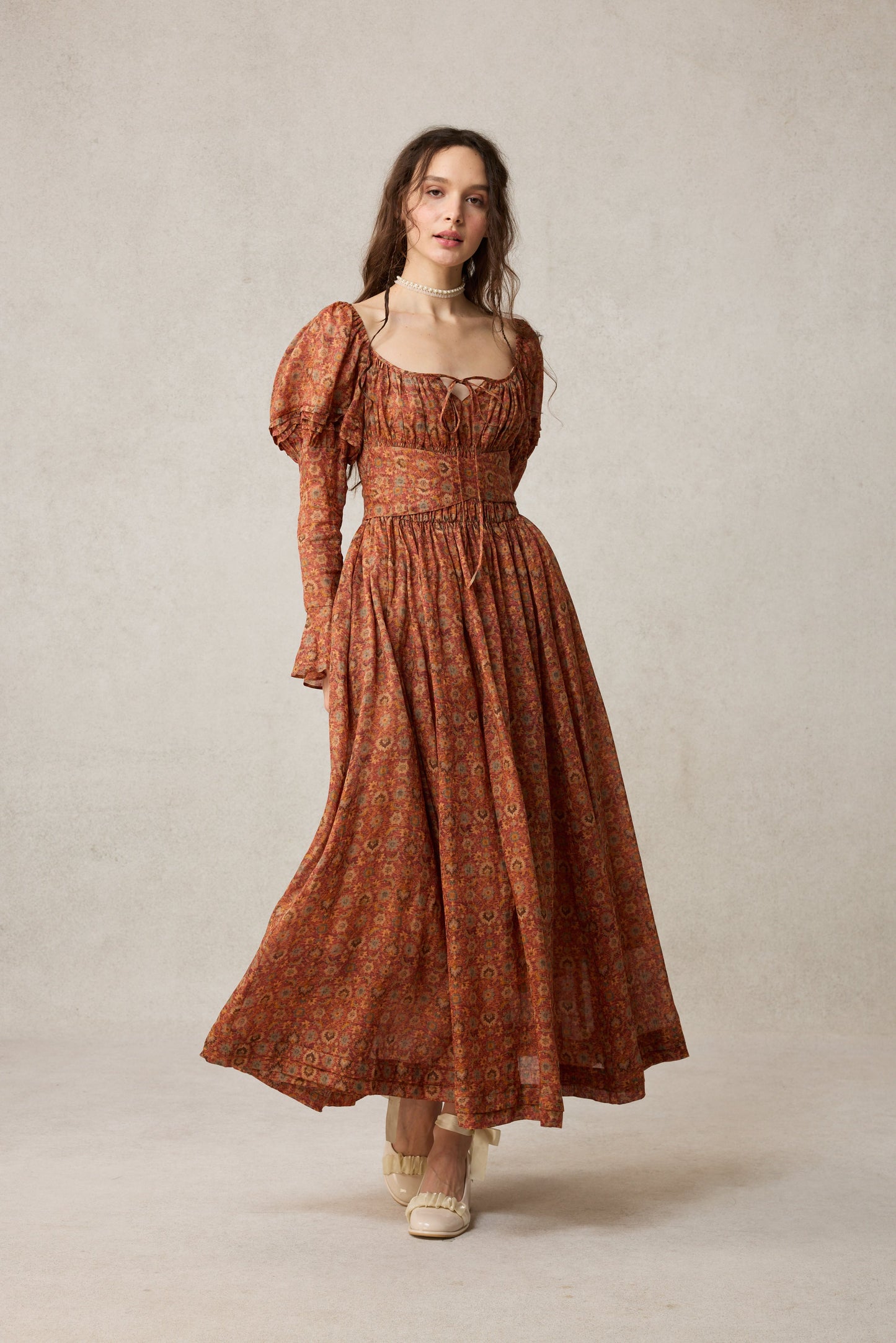 Paisley 11 | Elegant Floral Linen Dress