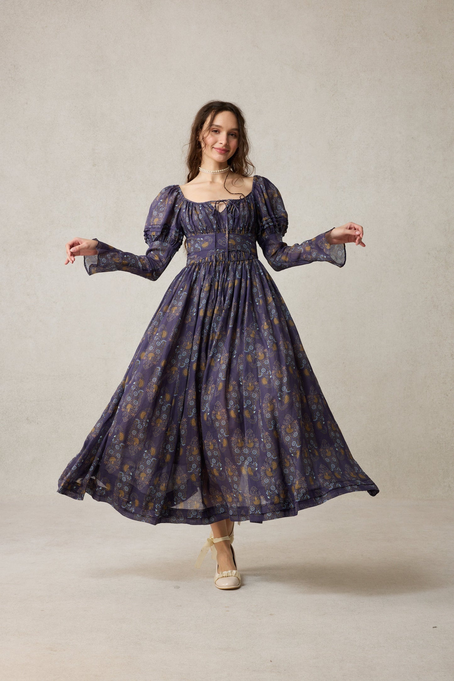Paisley 11 | Elegant Floral Linen Dress