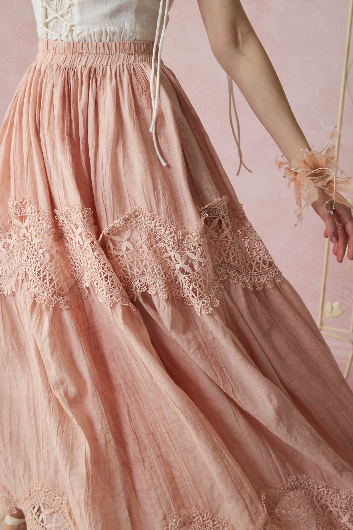 Moonstone 22 |Lace linen Maxi skirt