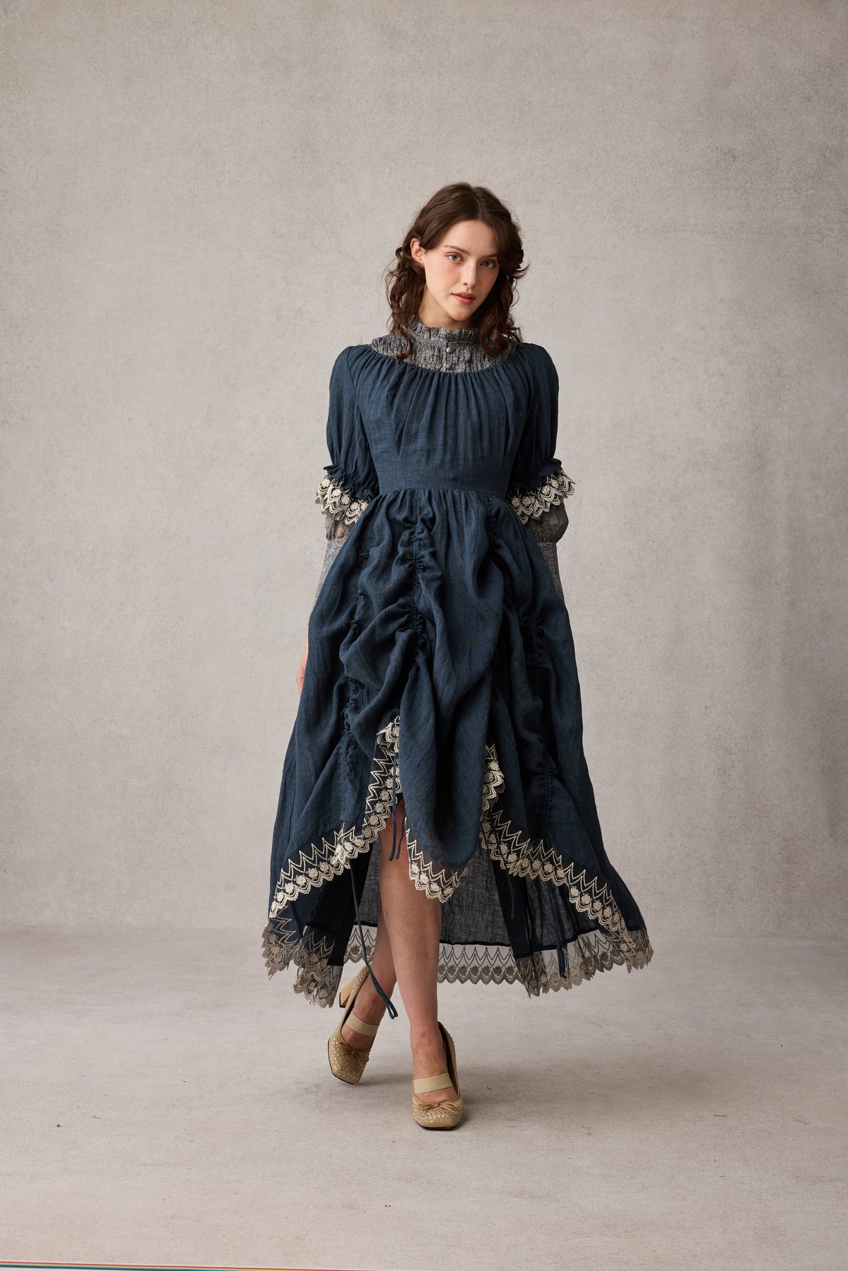 Elowen 27 | Lace velvet dress gown ( 2 way to wear )