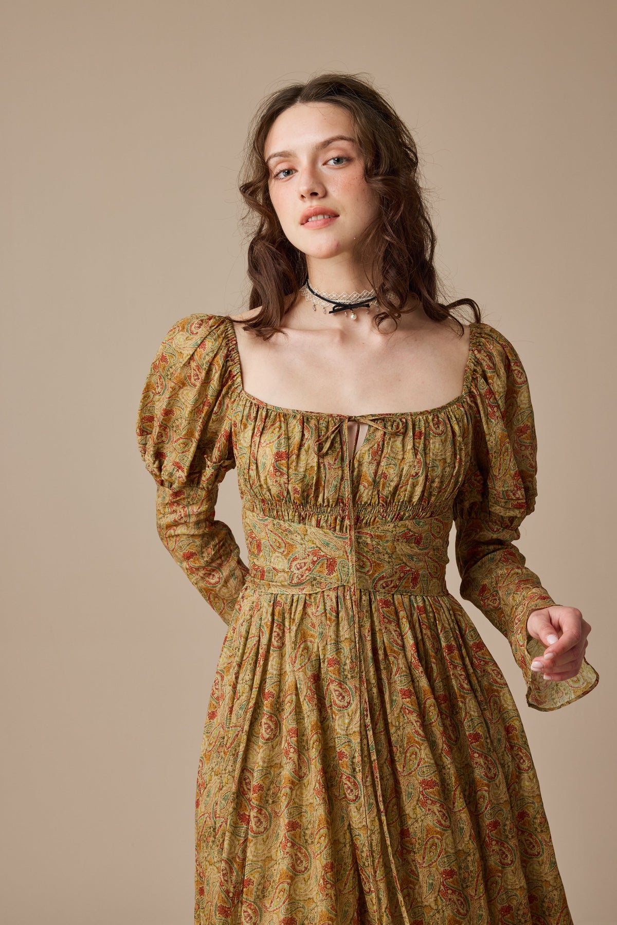 Paisley 11 | Elegant Floral Linen Dress