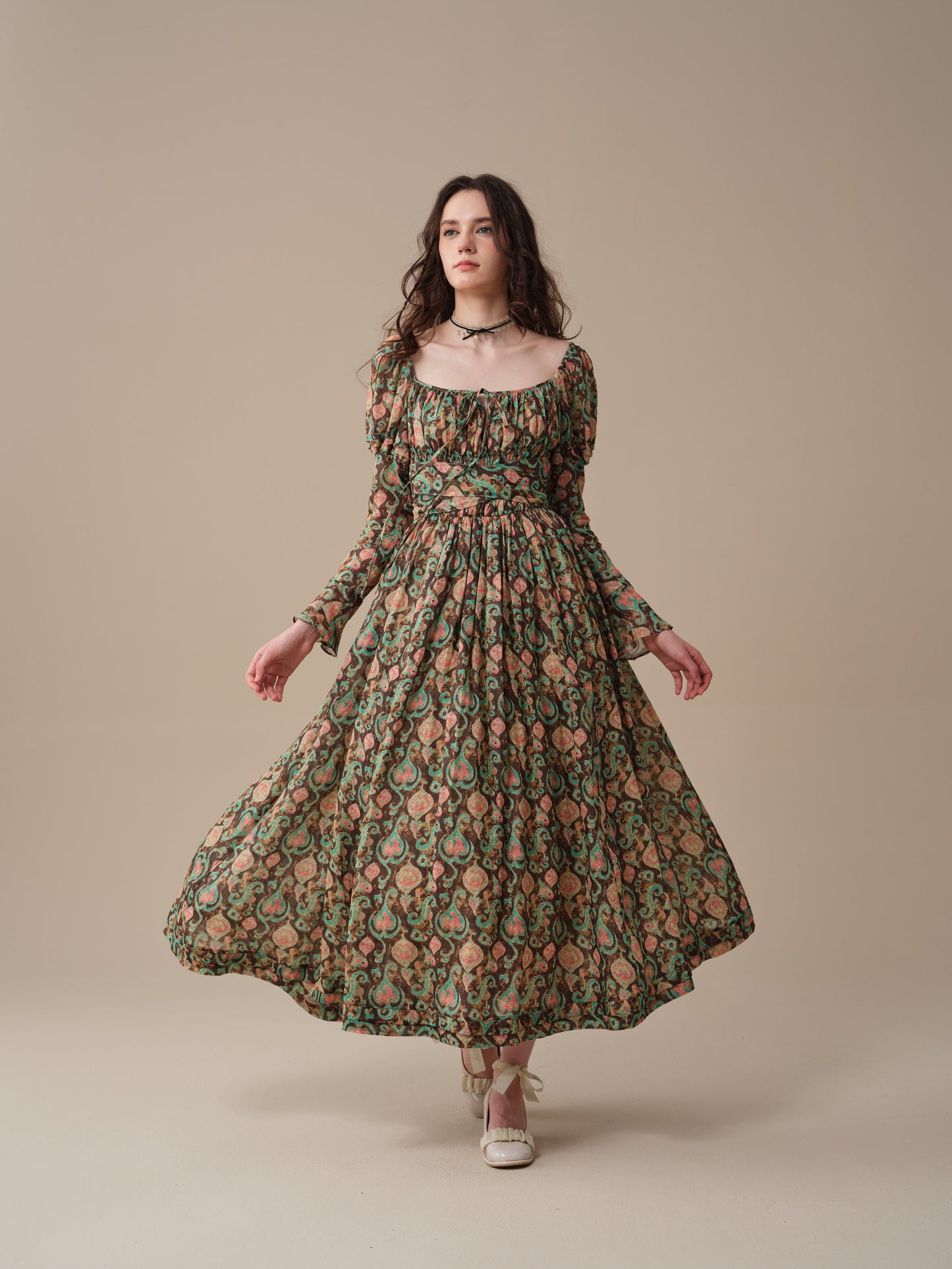 Paisley 11 | Elegant Floral Linen Dress